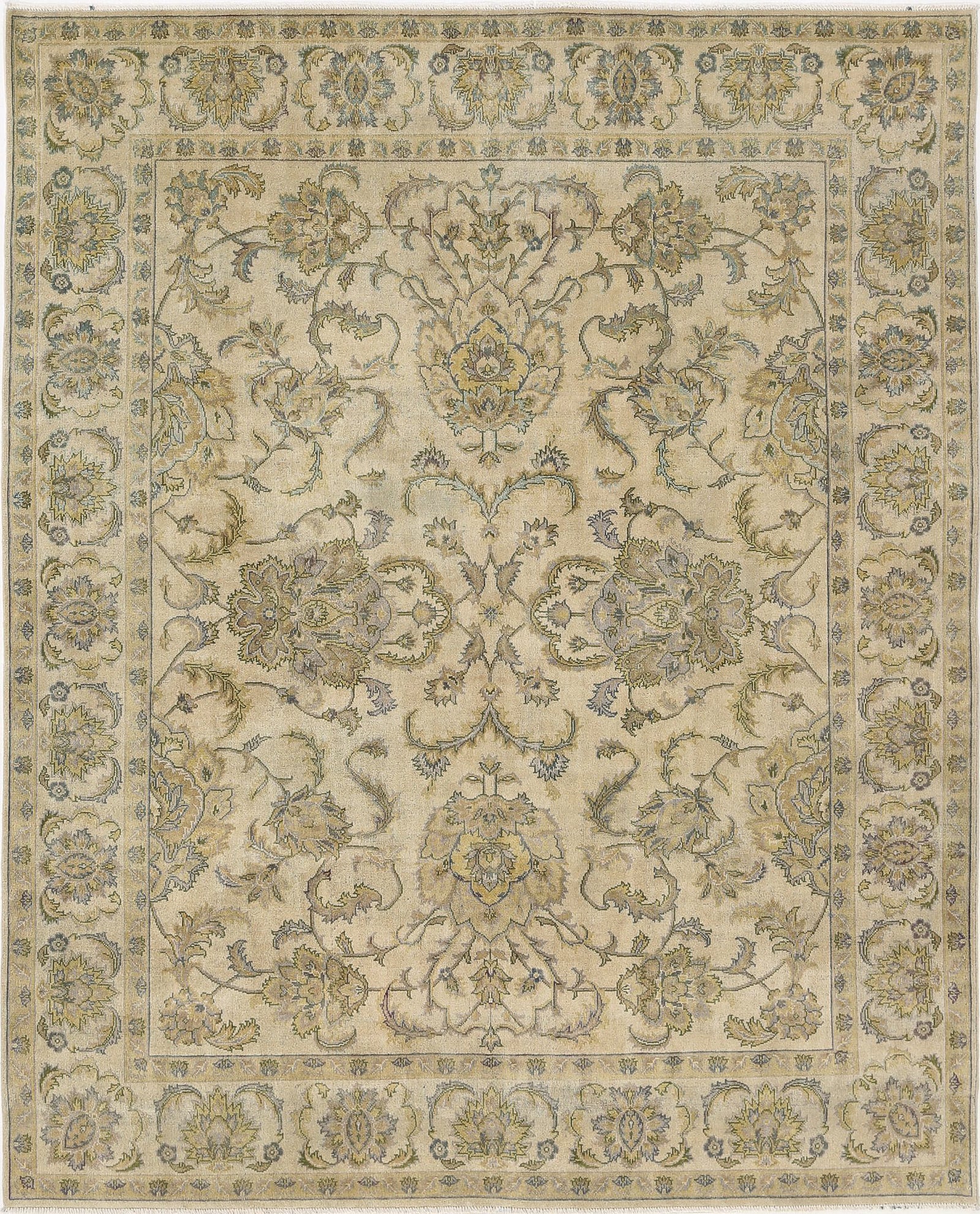 Hand Knotted Ziegler Wool Rug - 7'9'' x 9'7''