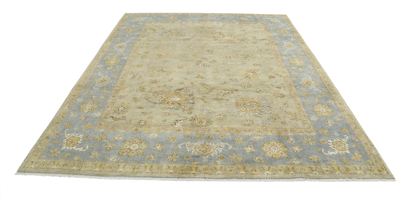 Hand Knotted Ziegler Wool Rug - 7'8'' x 9'8''