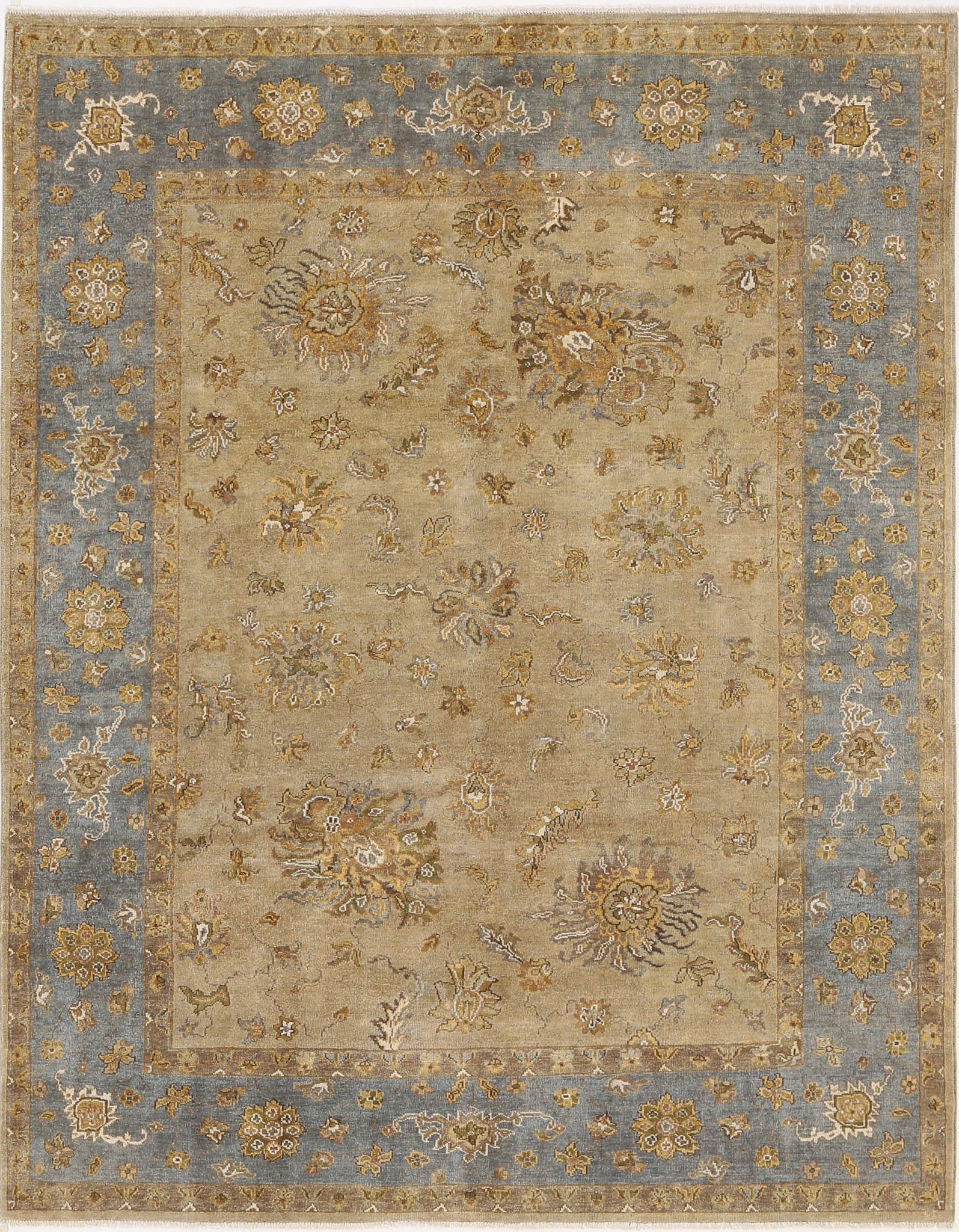 Hand Knotted Ziegler Wool Rug - 7'8'' x 9'8''
