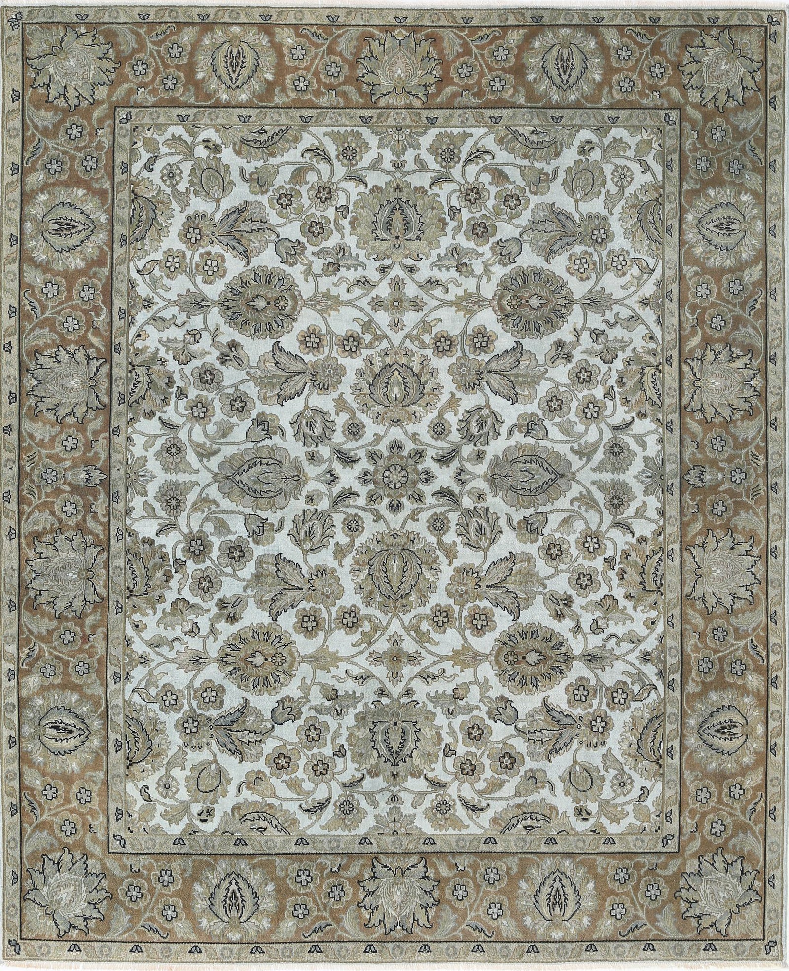 Hand Knotted Ziegler Wool Rug - 7'10'' x 9'6''