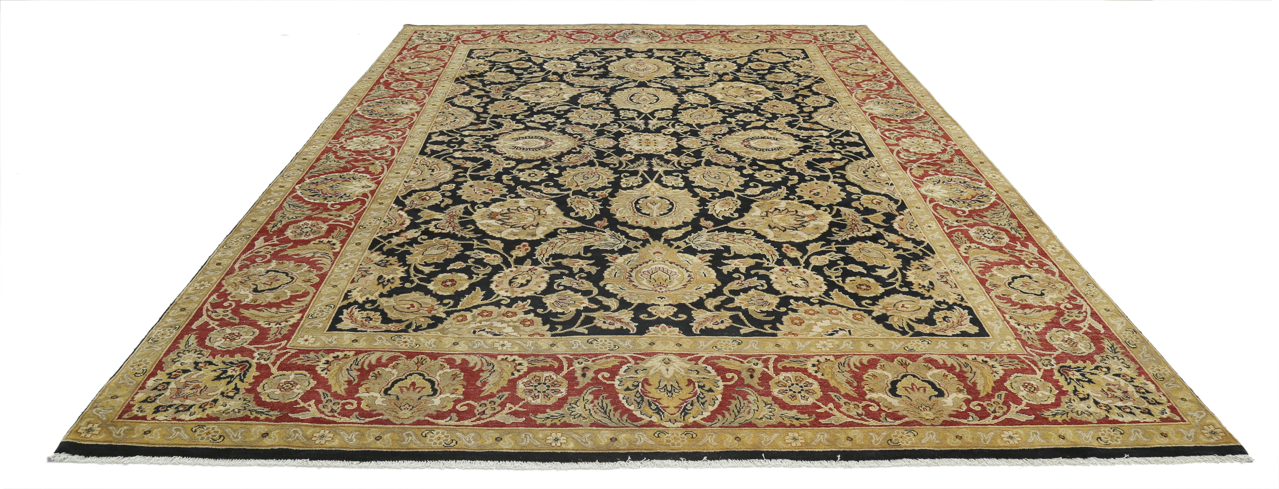 Hand Knotted Ziegler Wool Rug - 9'0'' x 12'0''