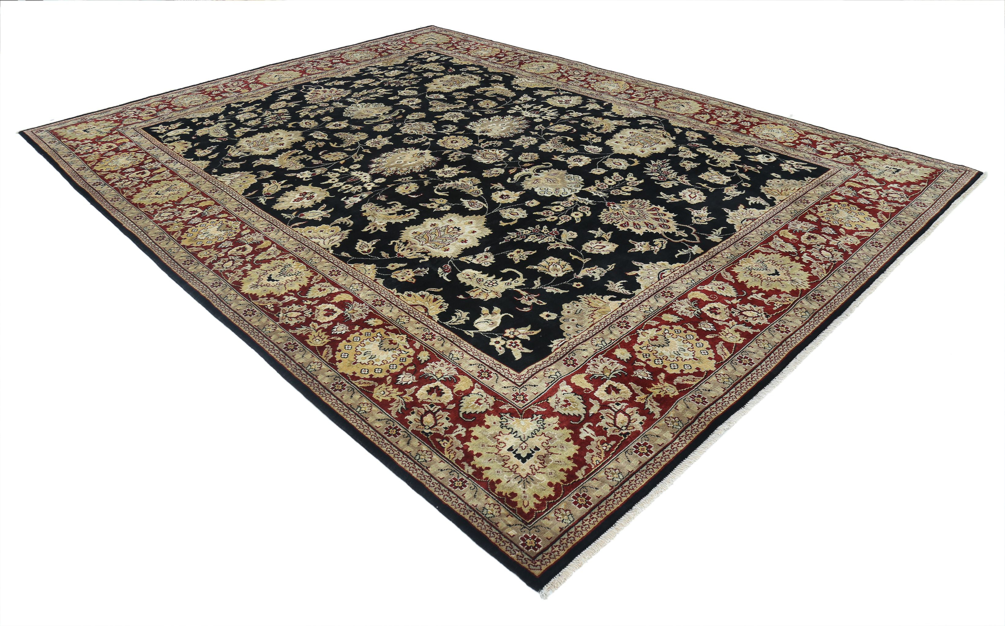Hand Knotted Ziegler Wool Rug - 9'0'' x 11'11''