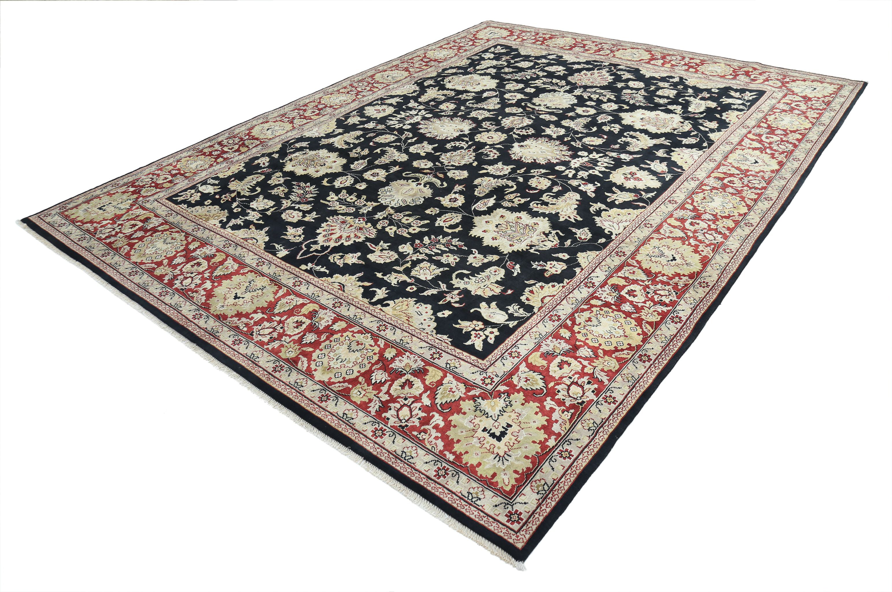 Hand Knotted Ziegler Wool Rug - 9'0'' x 11'11''