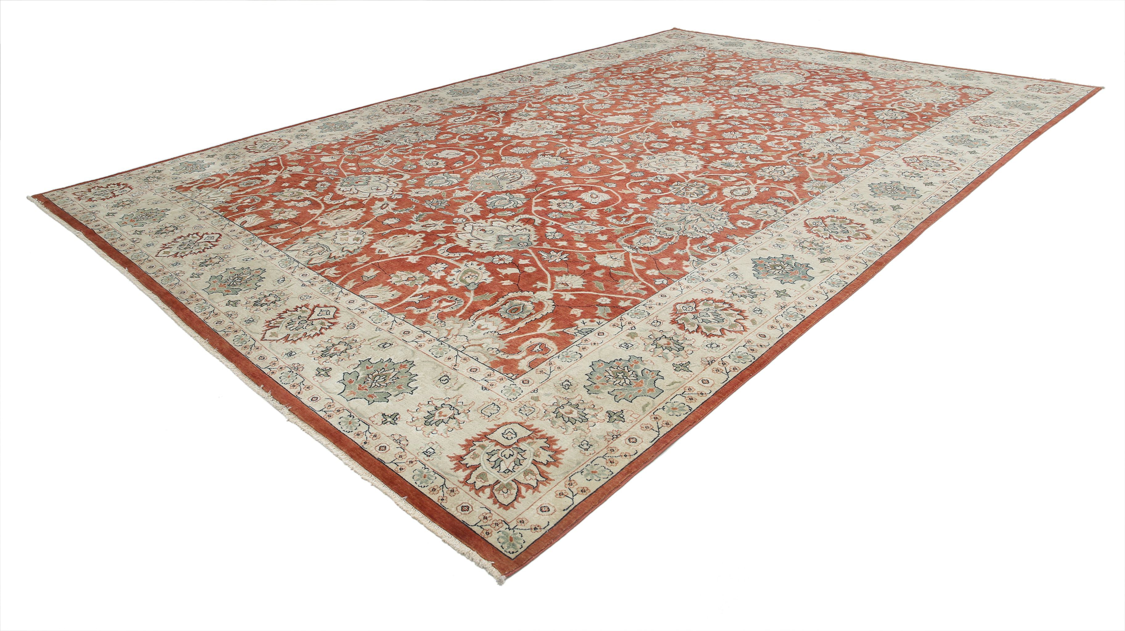 Hand Knotted Ziegler Wool Rug - 11'9'' x 18'0''