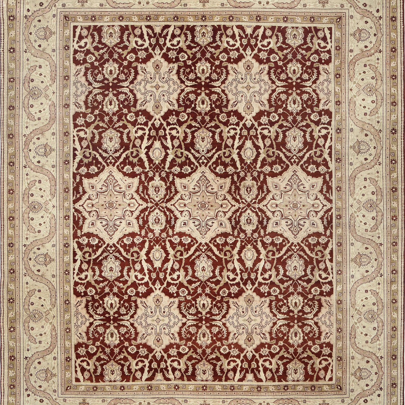 Hand Knotted Ziegler Wool Rug - 11'9'' x 14'7''