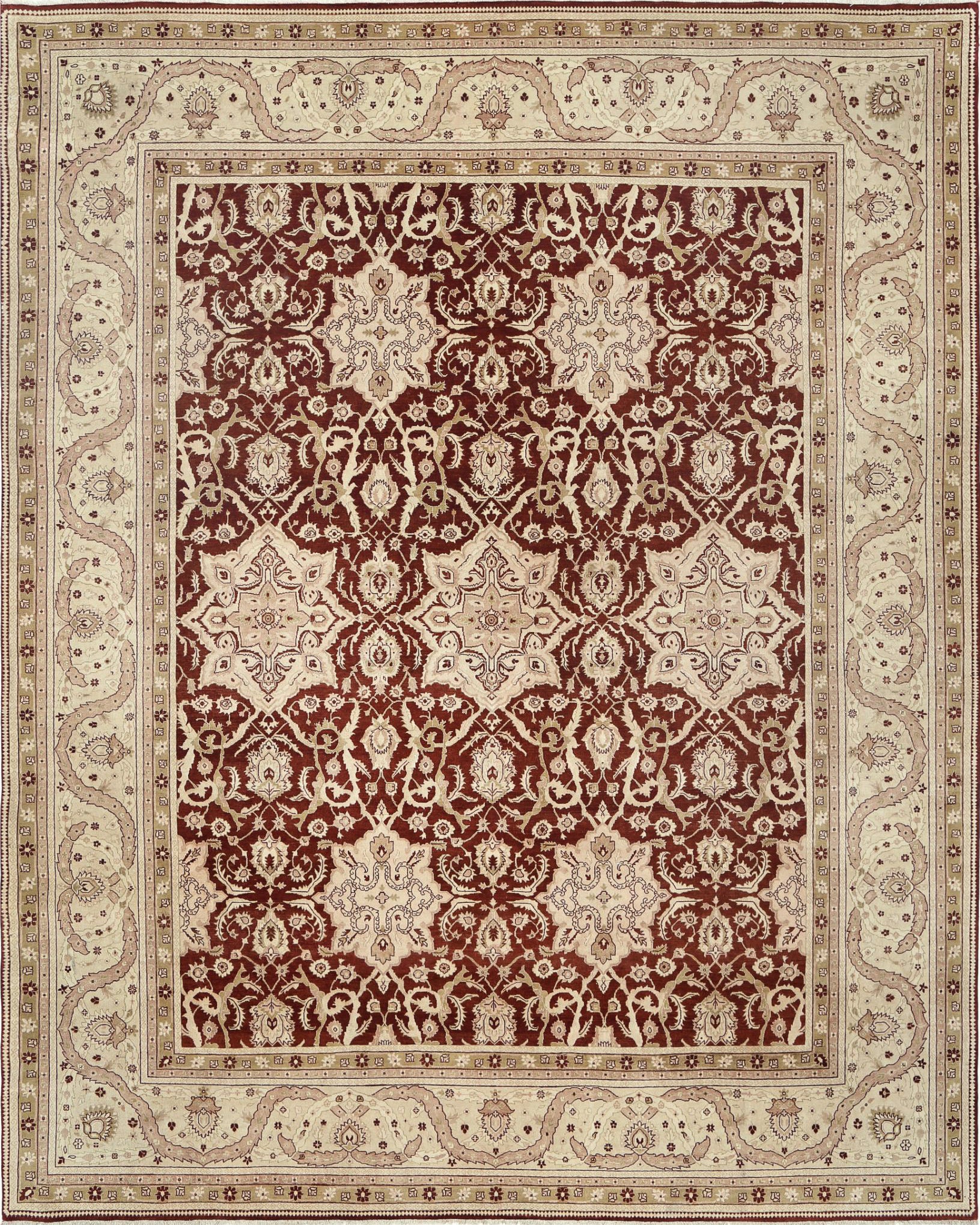 Hand Knotted Ziegler Wool Rug - 11'9'' x 14'7''