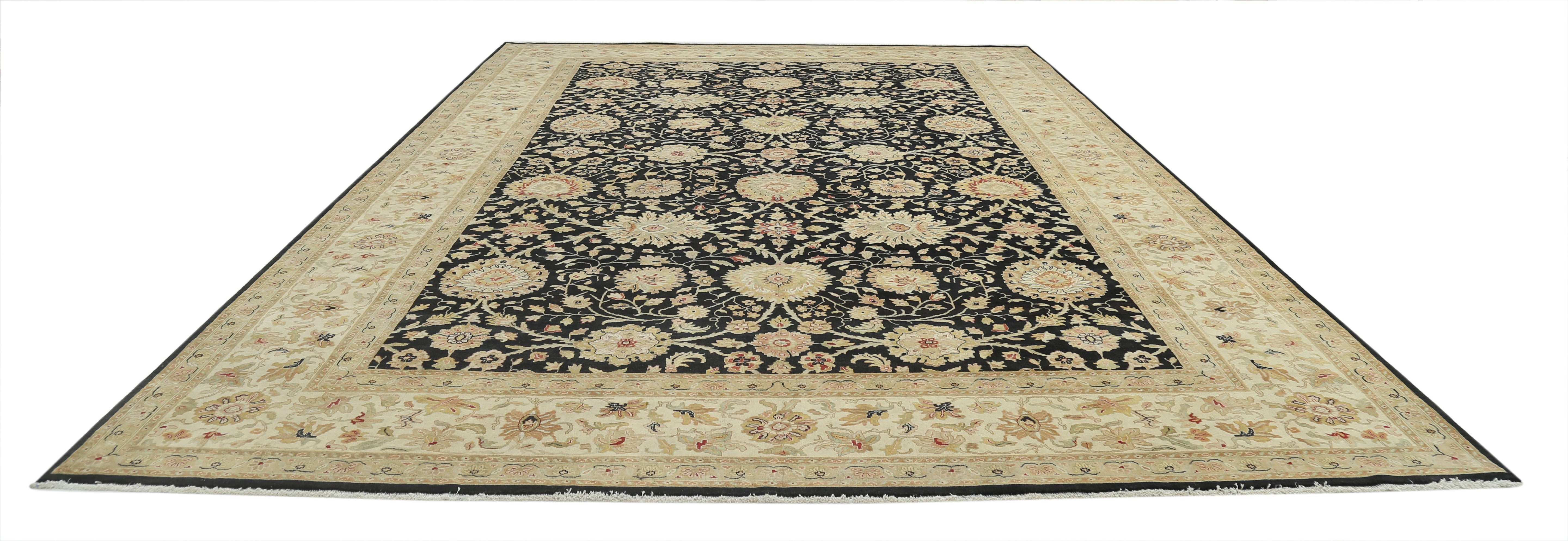 Hand Knotted Ziegler Wool Rug - 11'9'' x 17'9''