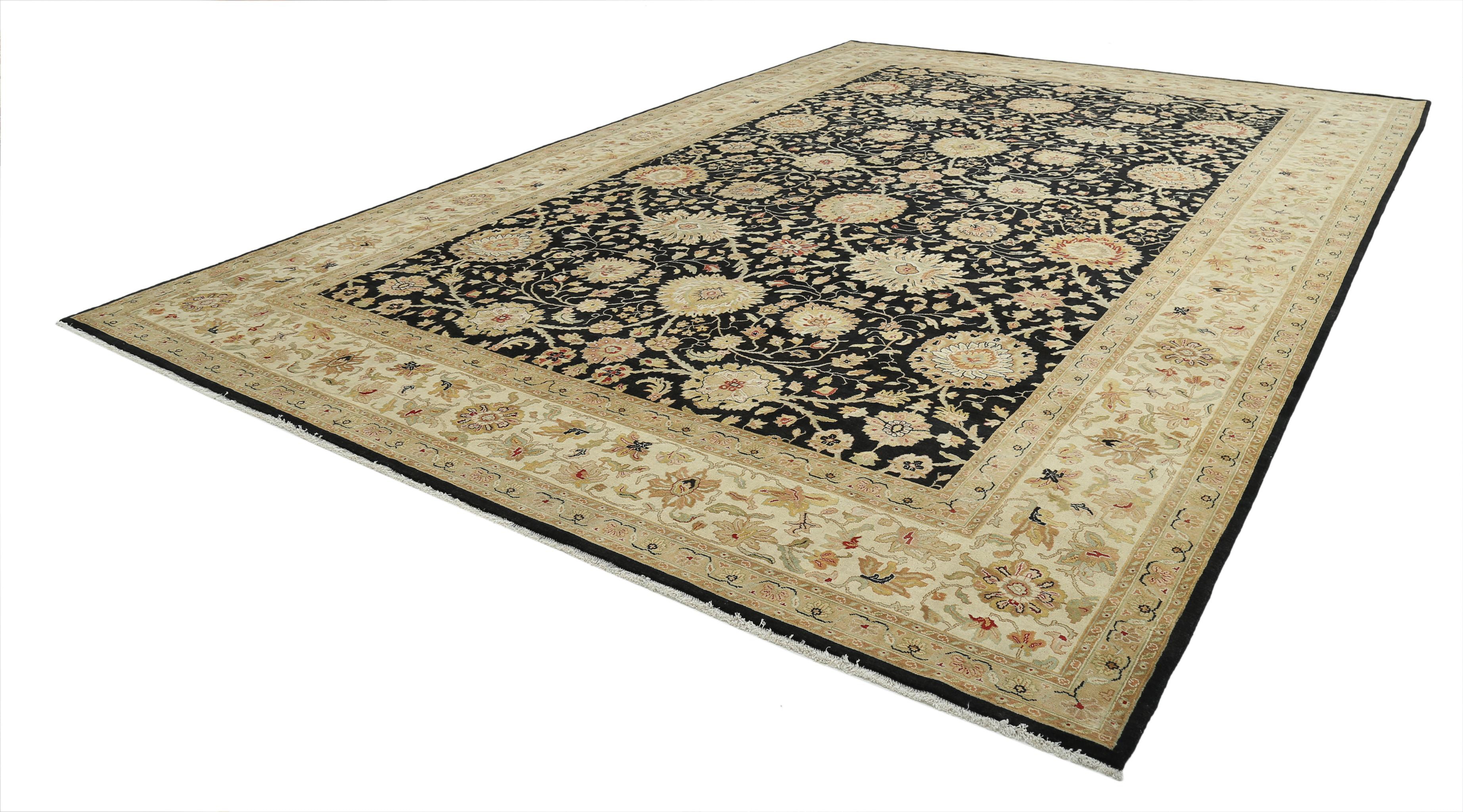 Hand Knotted Ziegler Wool Rug - 11'9'' x 17'9''