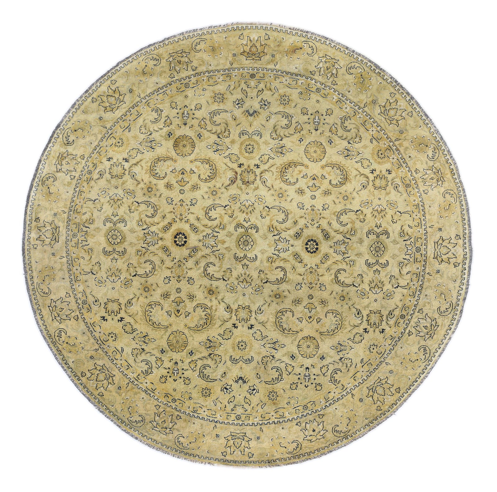 Hand Knotted Ziegler Wool Rug - 7'4'' x 7'7''