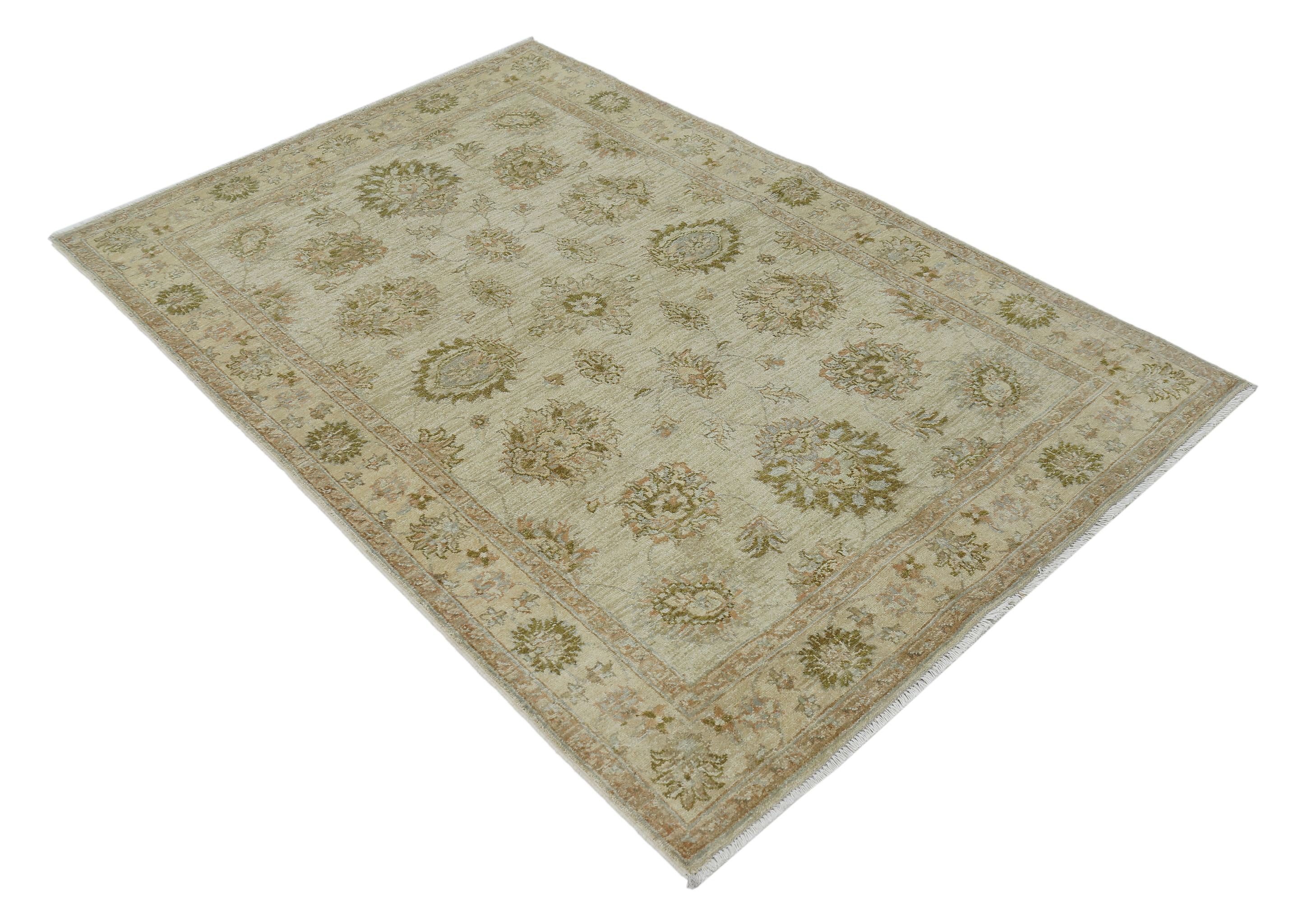 Alfombra de lana Ziegler anudada a mano - 3'11'' x 5'11''