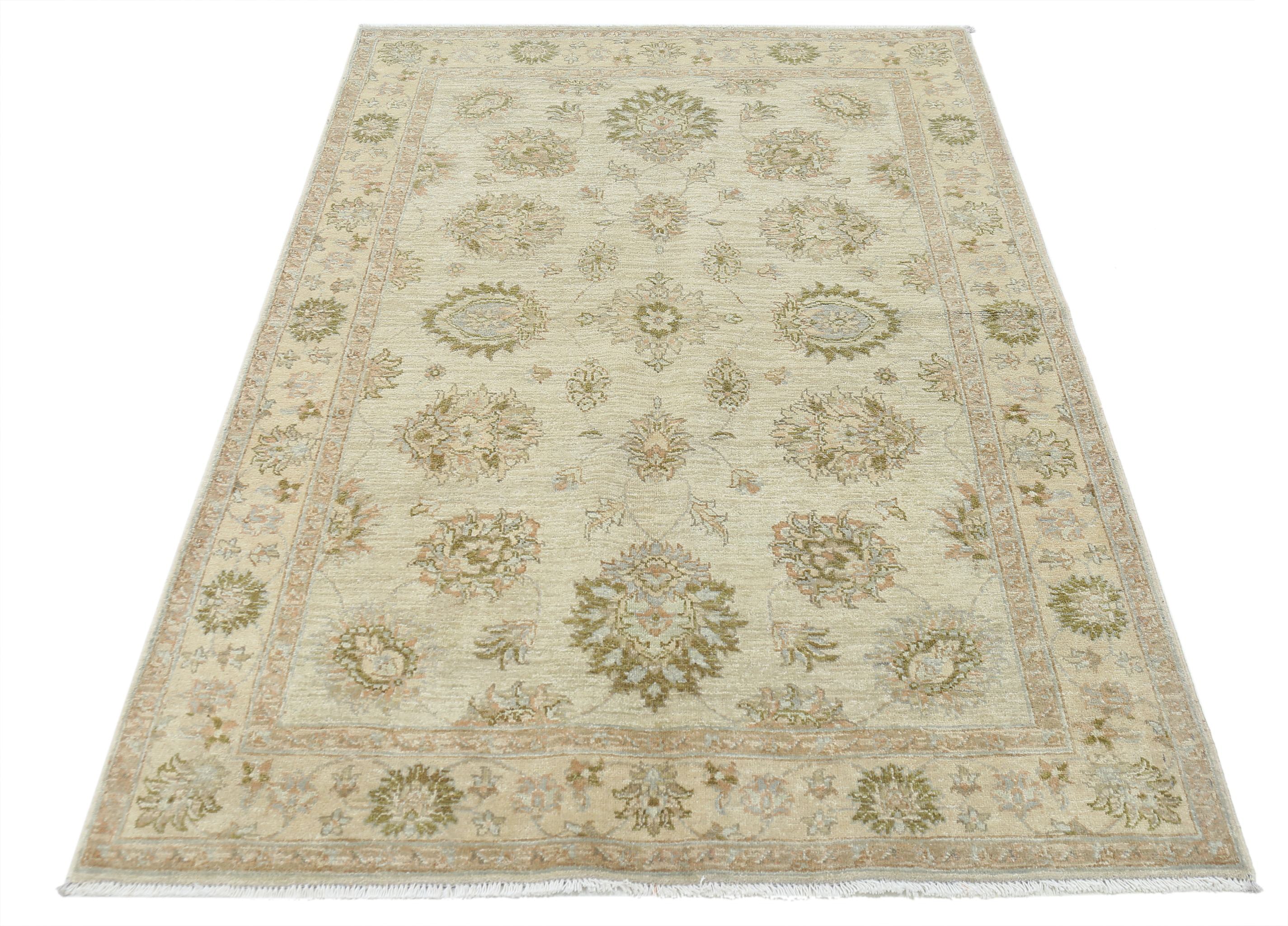 Alfombra de lana Ziegler anudada a mano - 3'11'' x 5'11''