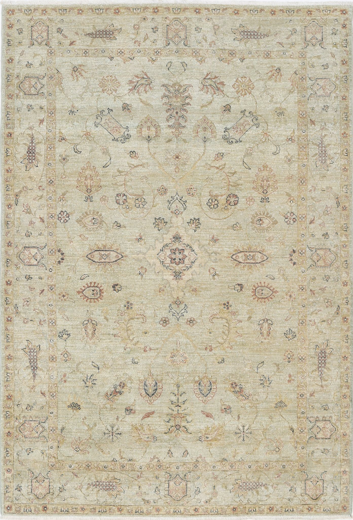 Hand Knotted Ziegler Wool Rug - 5'4'' x 7'9''