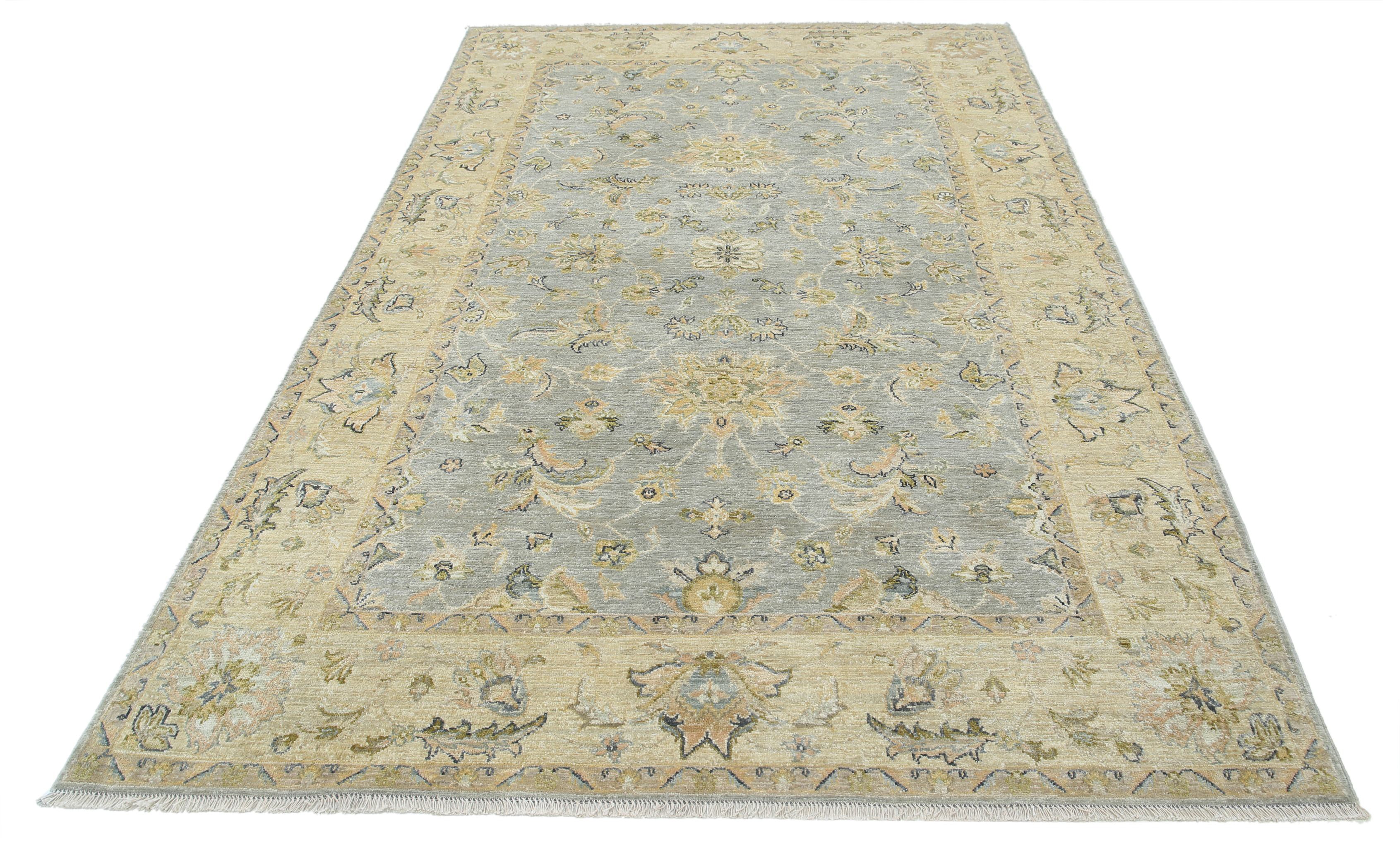 Hand Knotted Ziegler Wool Rug - 5'5'' x 8'3''