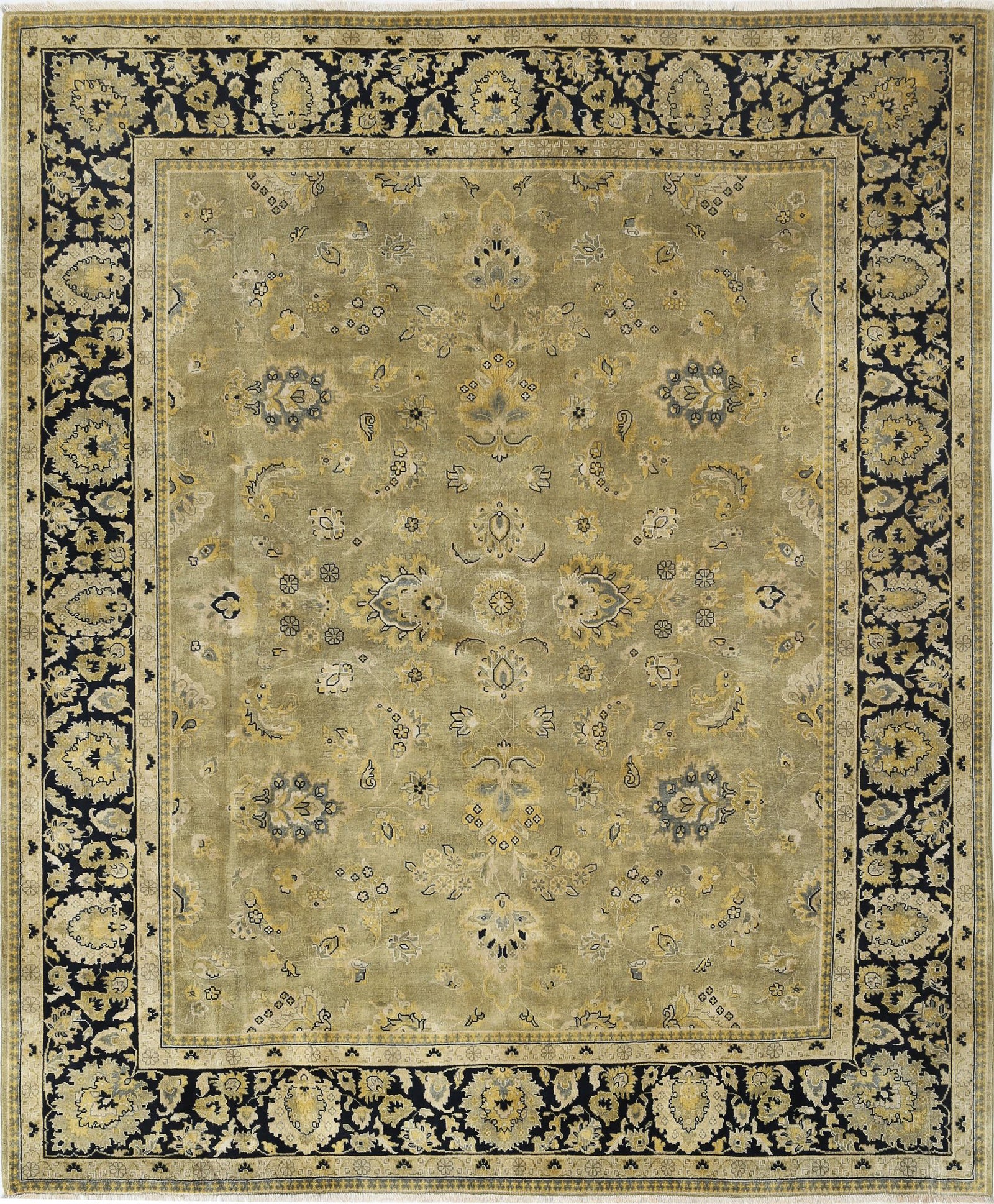 Hand Knotted Ziegler Wool Rug - 7'9'' x 9'4''
