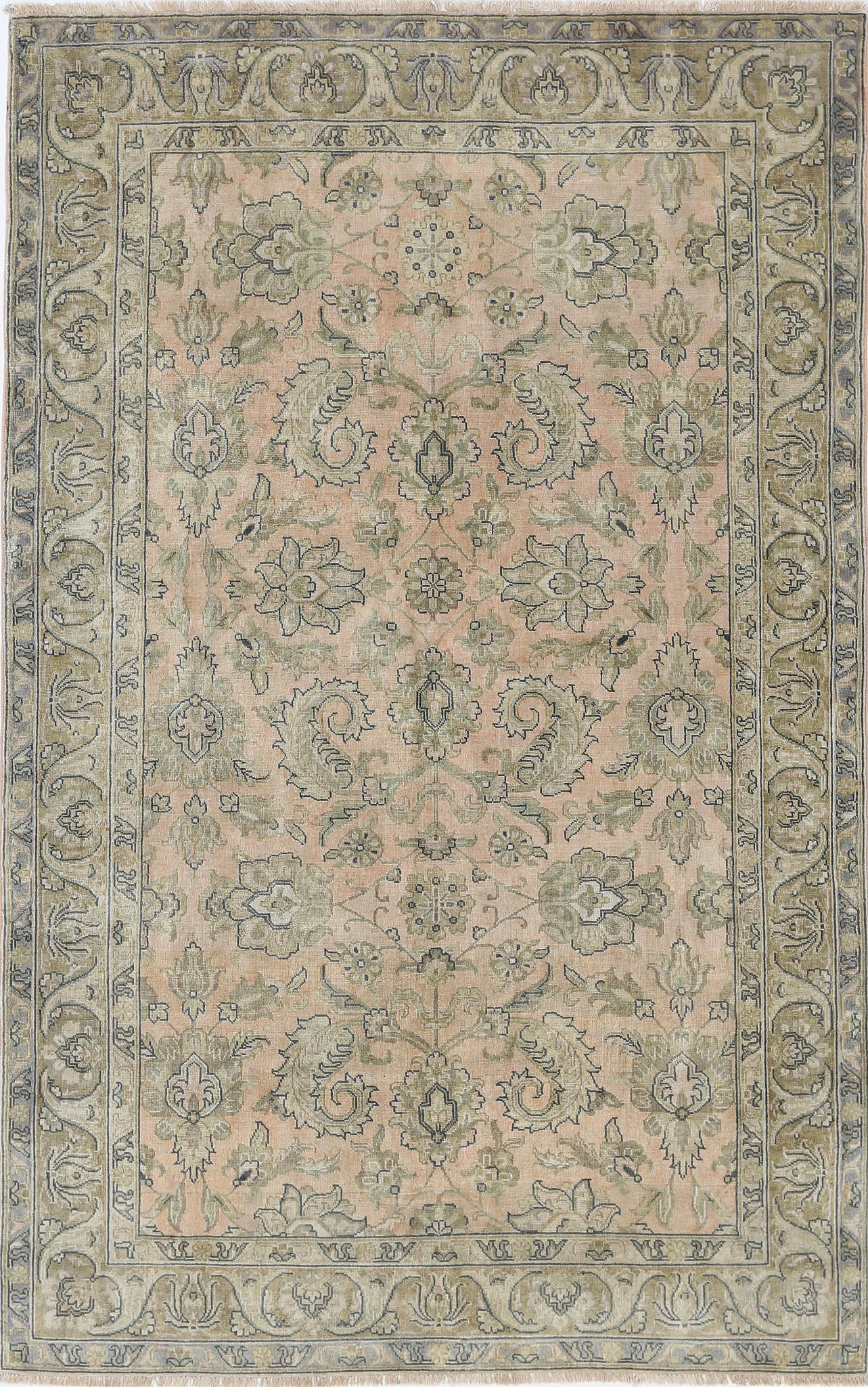 Hand Knotted Ziegler Wool Rug - 4'10'' x 7'7''