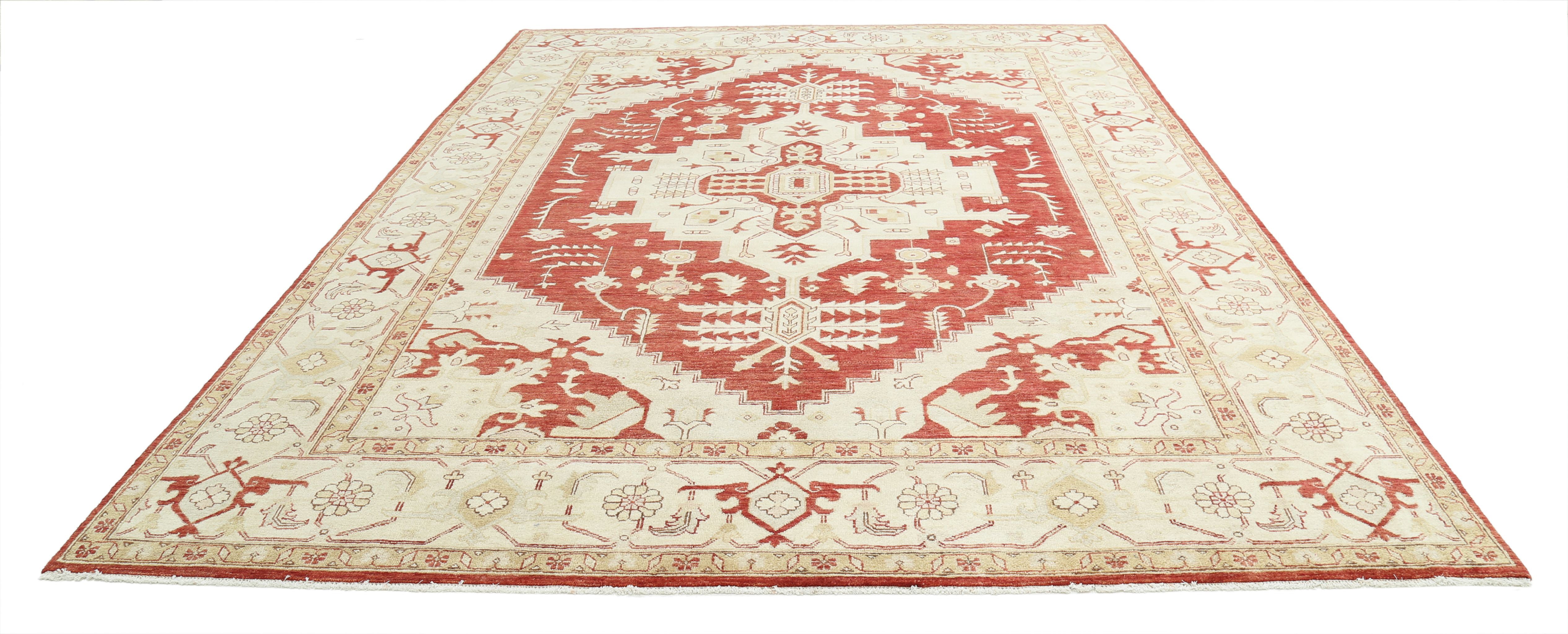 Hand Knotted Ziegler Wool Rug - 9'0'' x 12'1''