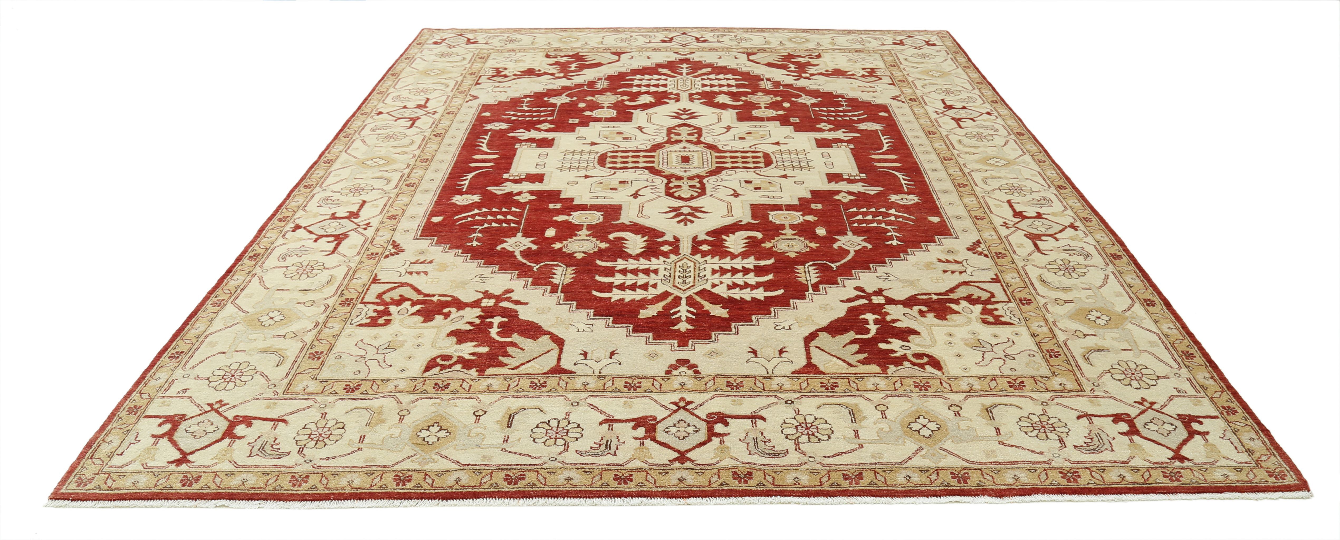 Hand Knotted Ziegler Wool Rug - 9'0'' x 12'1''