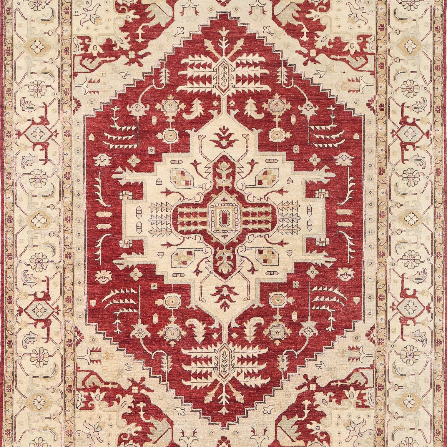 Hand Knotted Ziegler Wool Rug - 9'0'' x 12'1''