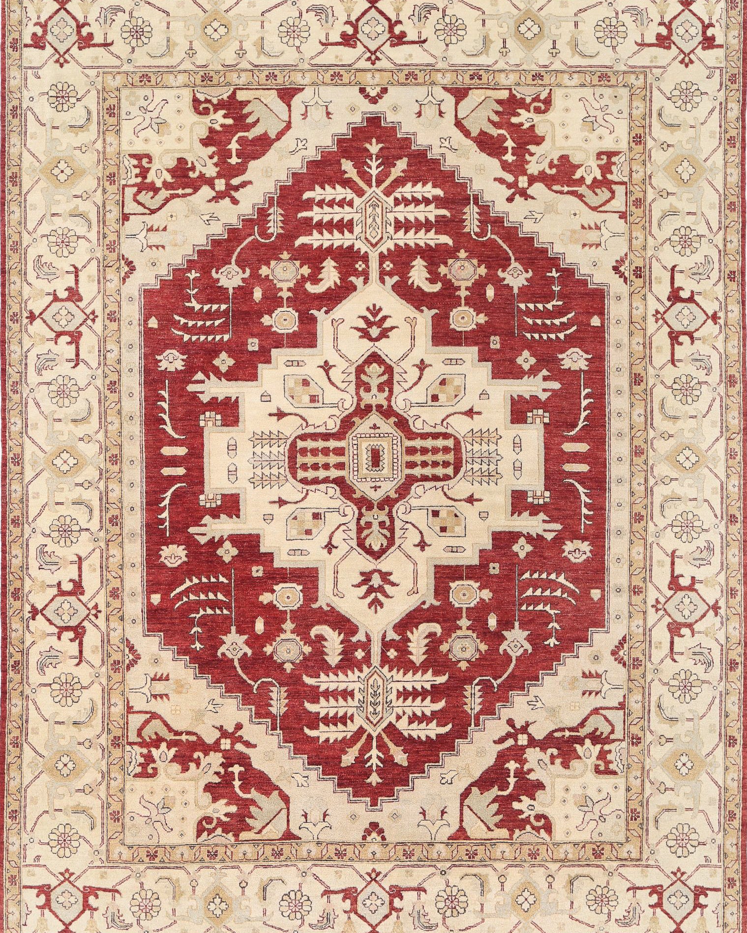 Hand Knotted Ziegler Wool Rug - 9'0'' x 12'1''