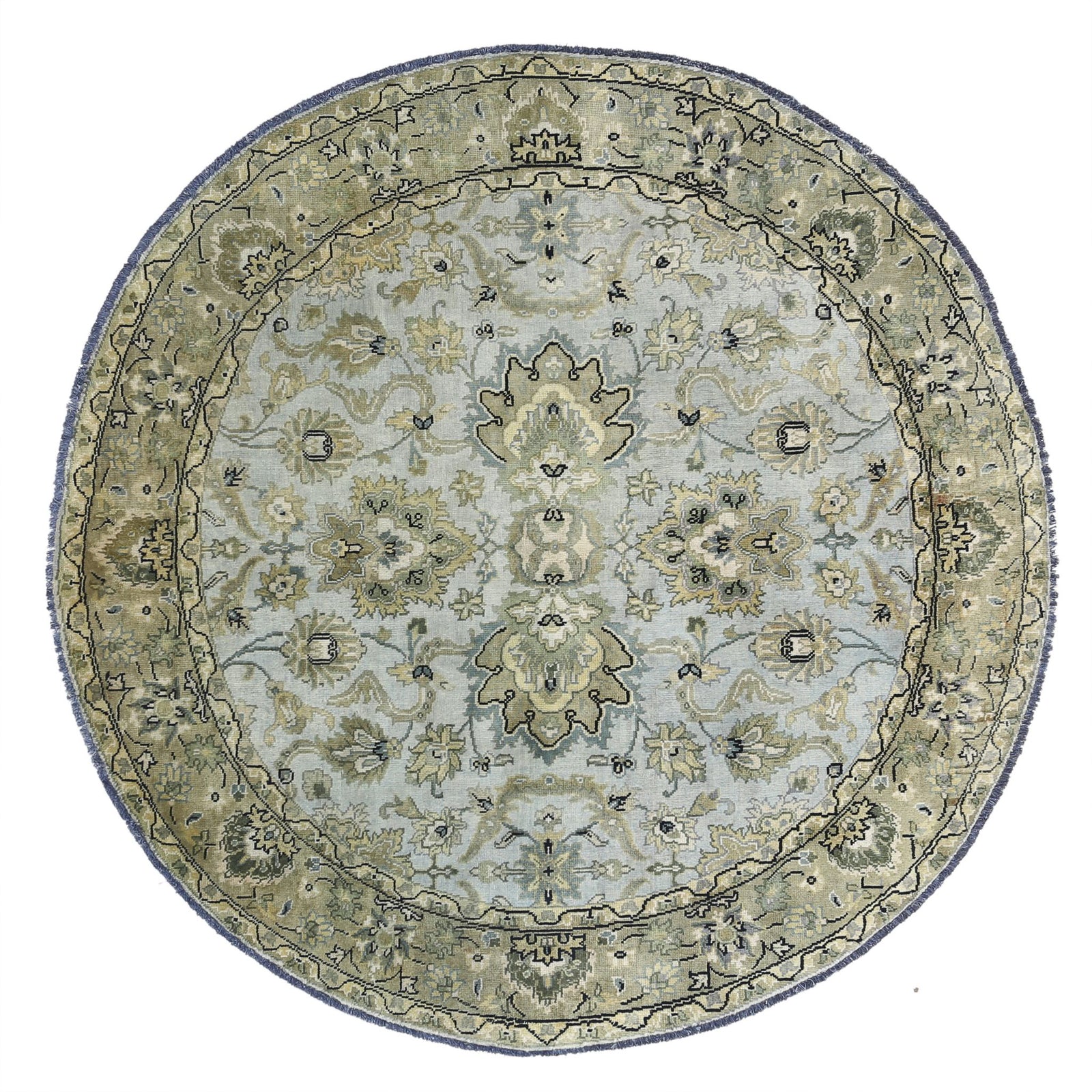 Hand Knotted Ziegler Wool Rug - 4'8'' x 4'11''