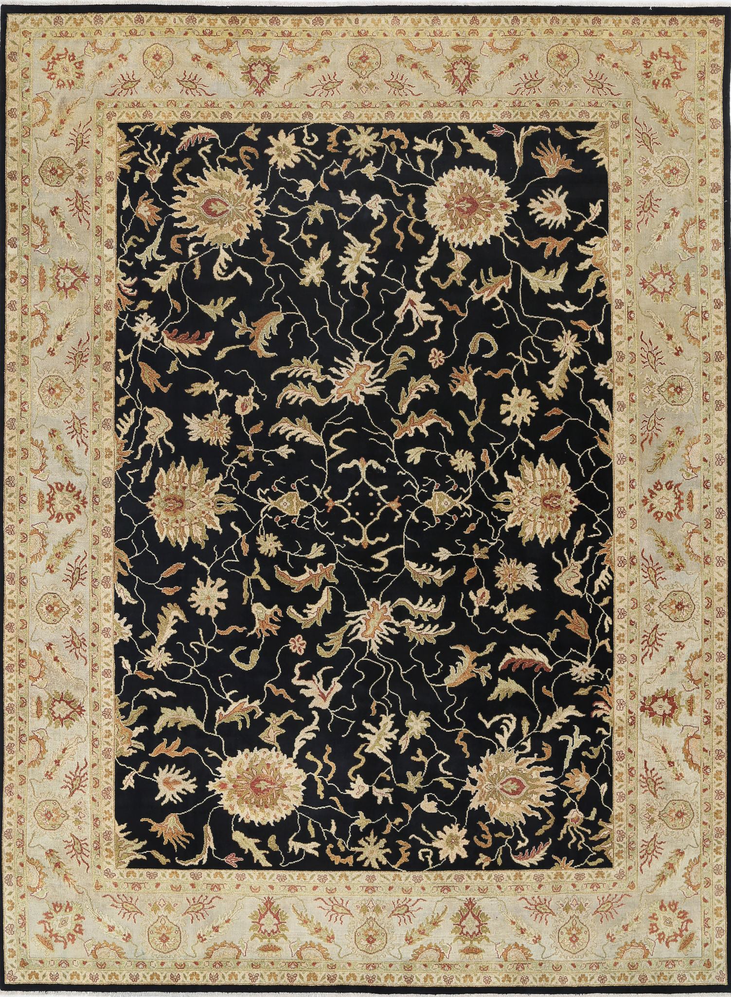 Hand Knotted Ziegler Wool Rug - 8'8'' x 11'9''