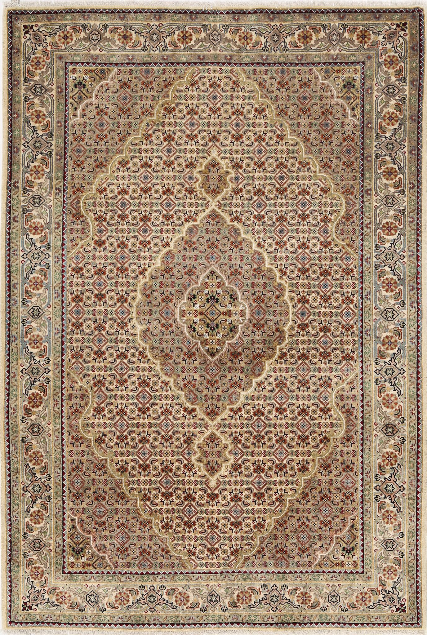 Hand Knotted Ziegler Wool Rug - 4'0'' x 5'11''