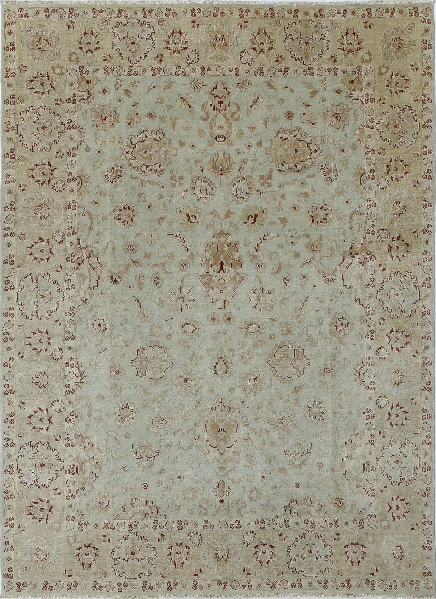Hand Knotted Ziegler Wool Rug - 8'9'' x 12'0''