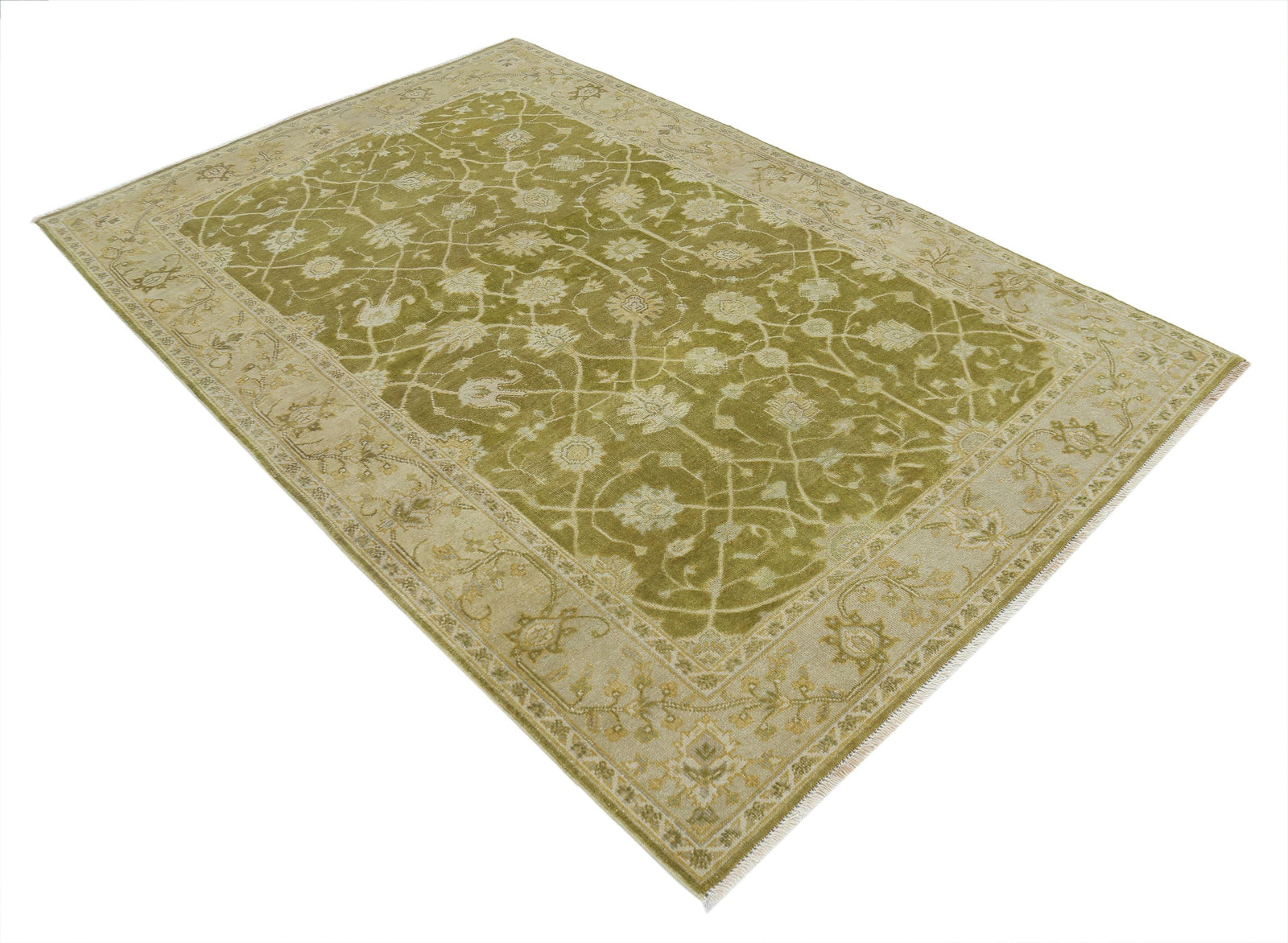 Hand Knotted Ziegler Wool Rug - 5'1'' x 7'9''