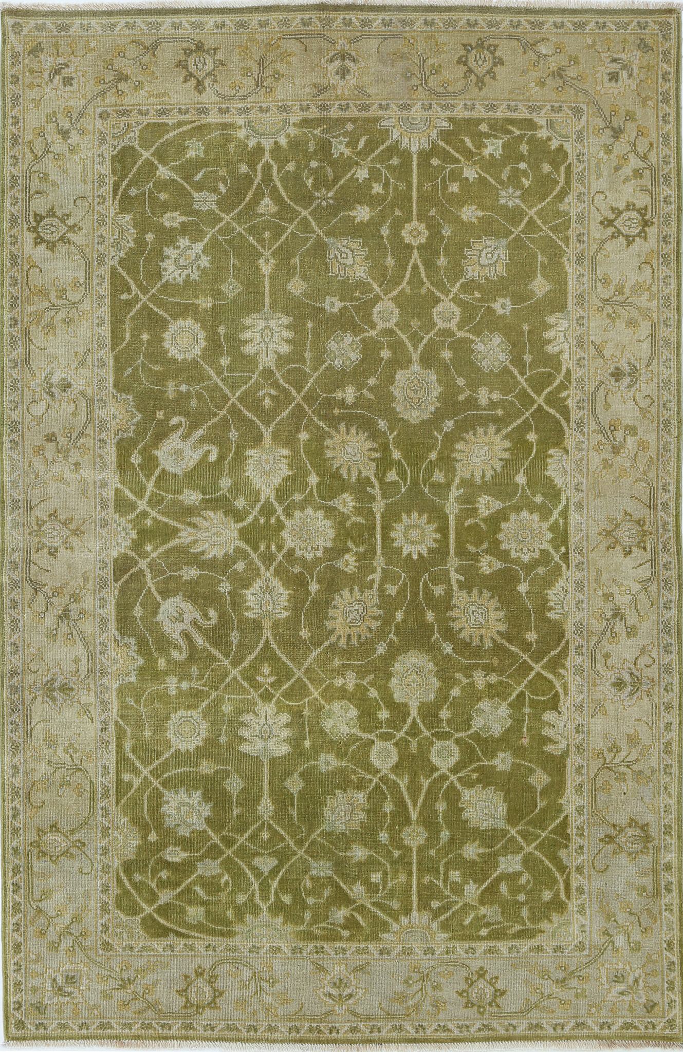Hand Knotted Ziegler Wool Rug - 5'1'' x 7'9''