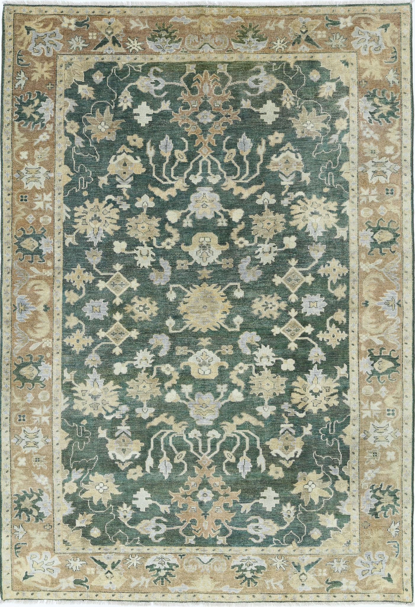 Hand Knotted Ziegler Wool Rug - 5'5'' x 8'1''