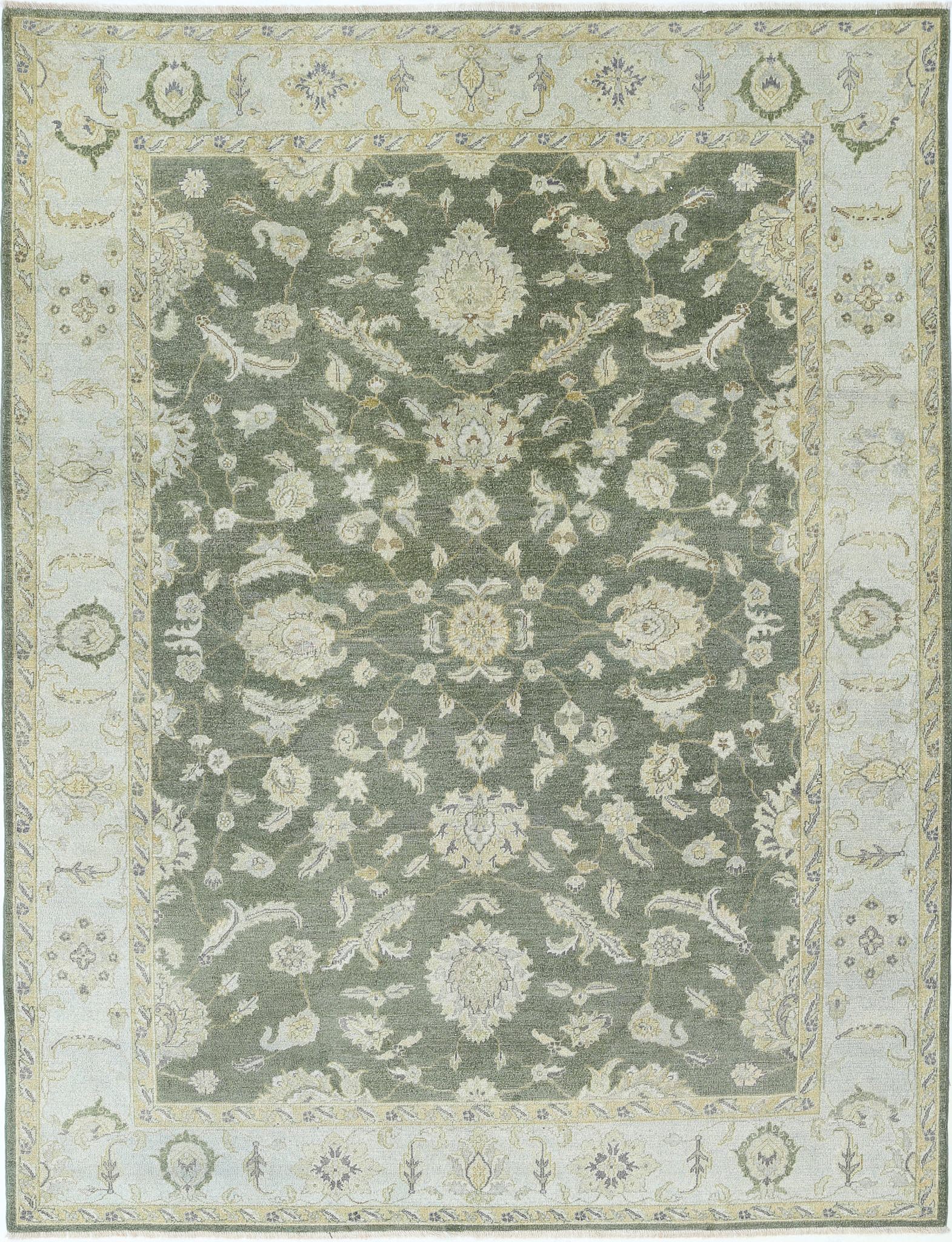 Hand Knotted Ziegler Wool Rug - 7'6'' x 9'9''