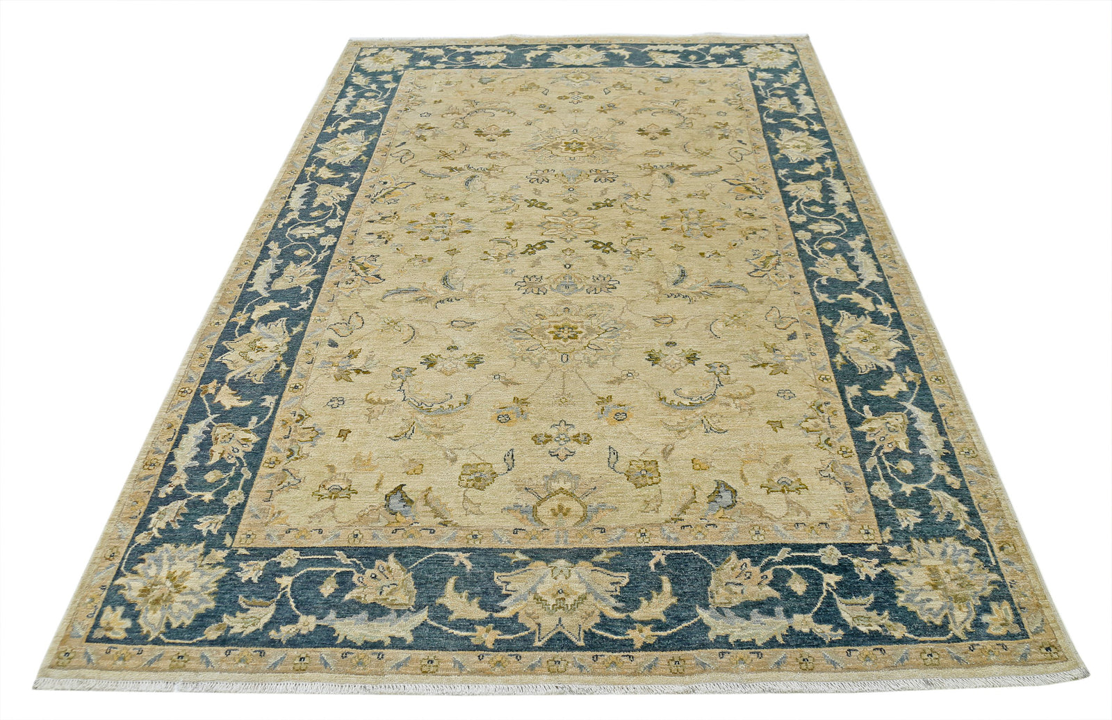 Hand Knotted Ziegler Wool Rug - 5'6'' x 8'4''