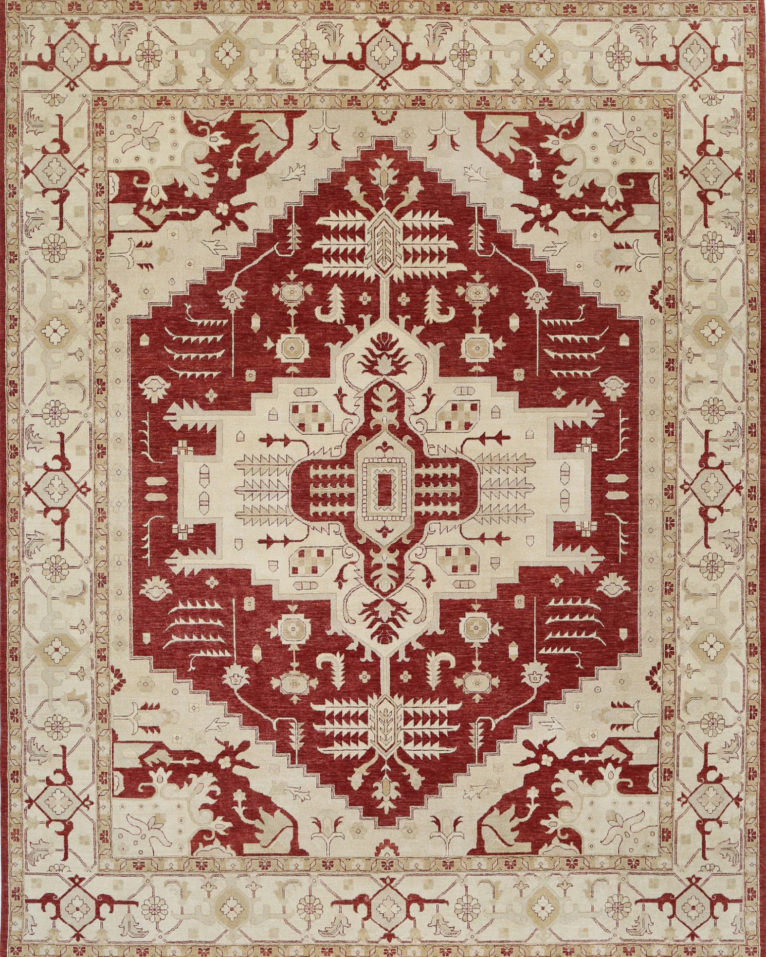 Hand Knotted Ziegler Wool Rug - 11'8'' x 14'11''