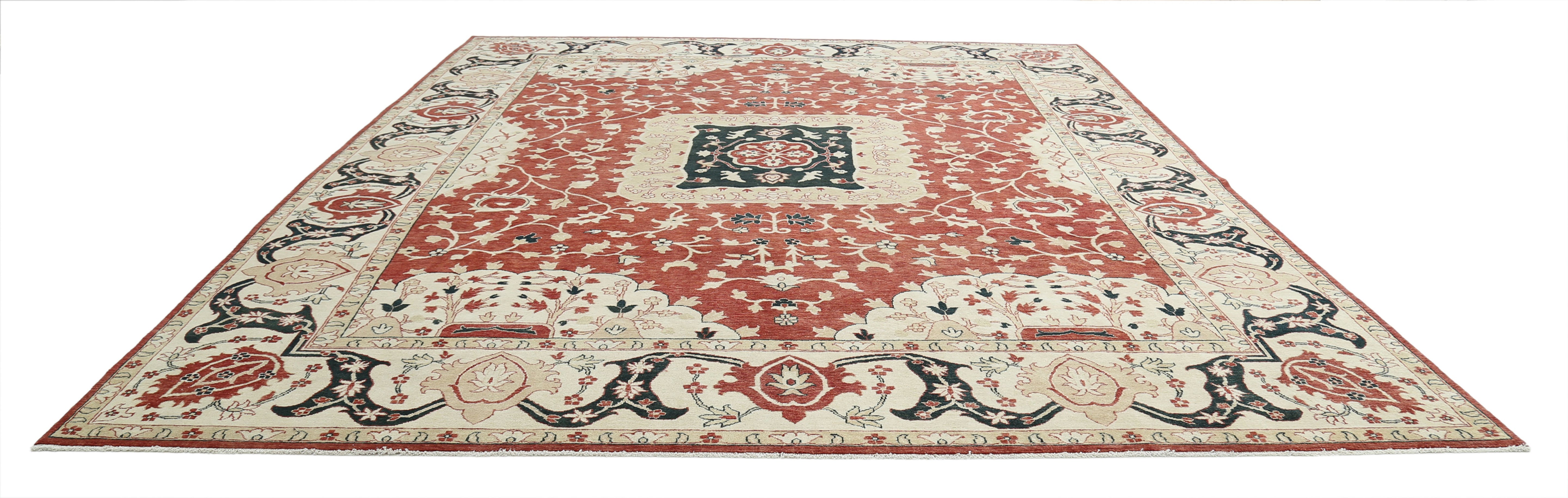 Hand Knotted Ziegler Wool Rug - 11'11'' x 14'8''