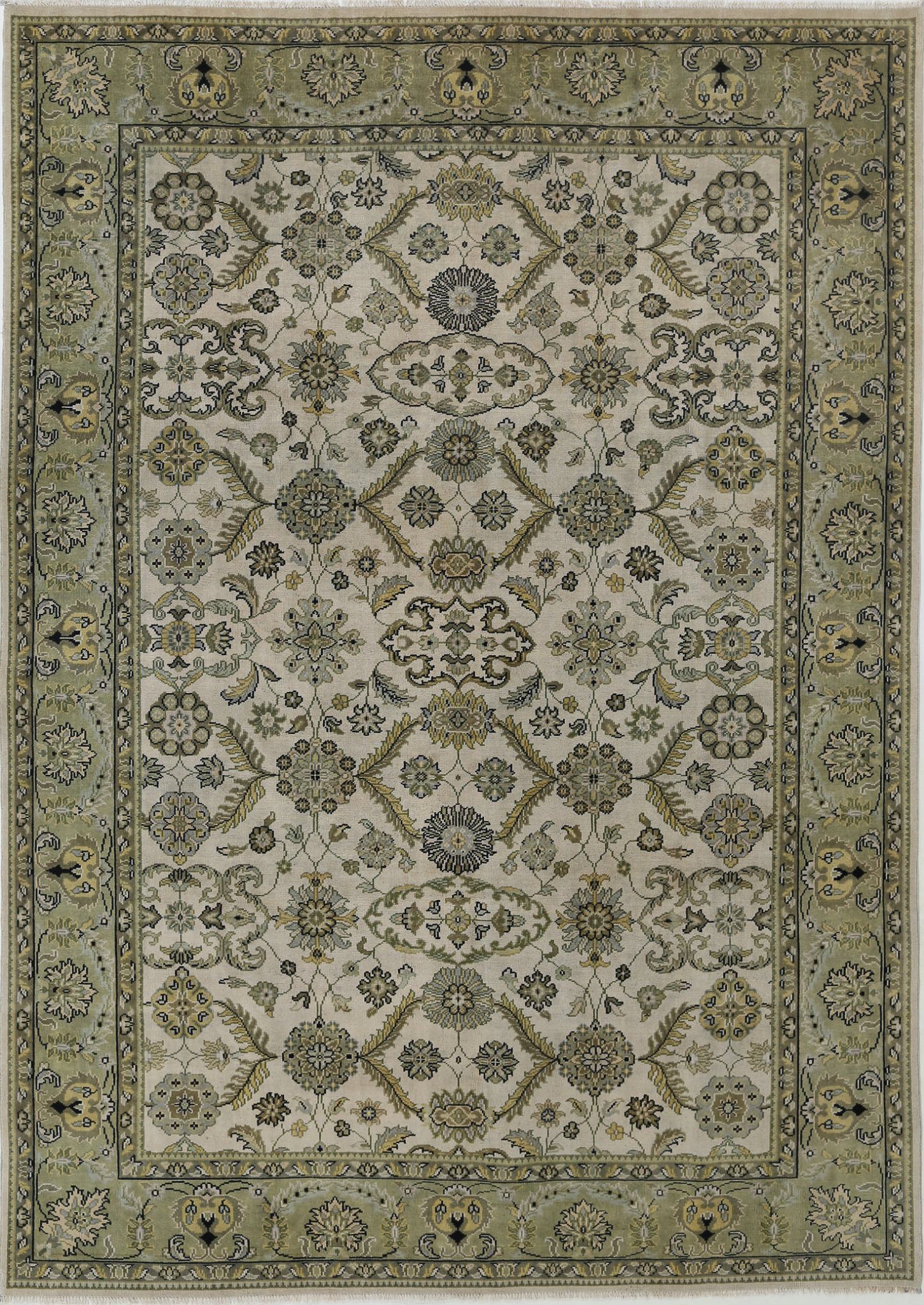 Hand Knotted Ziegler Wool Rug - 8'7'' x 12'0''