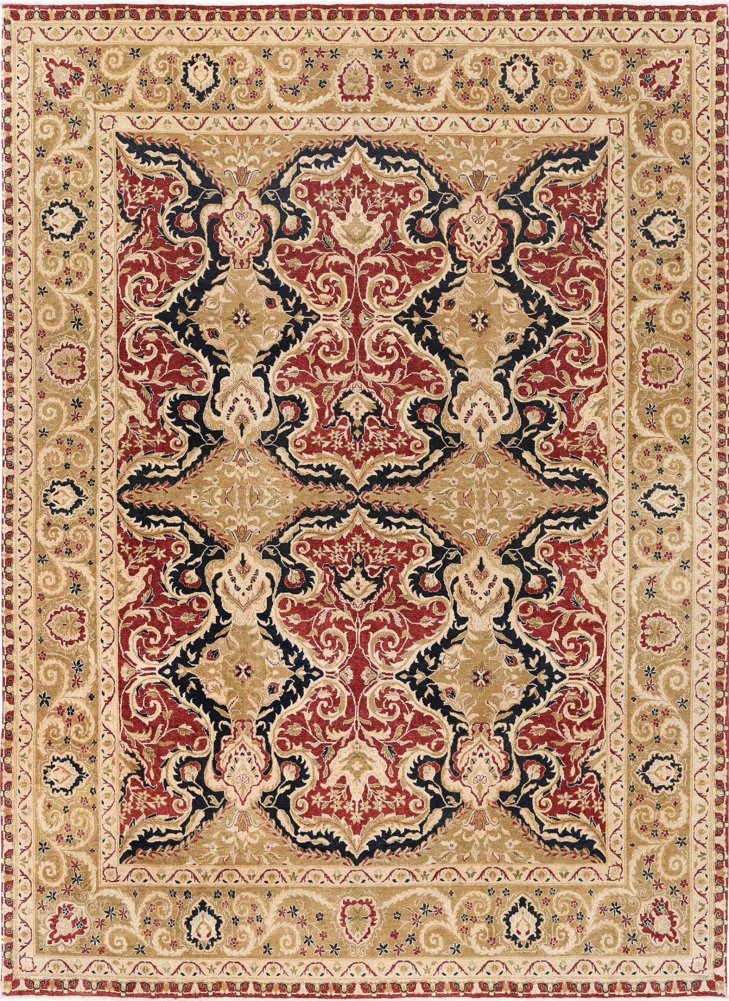 Hand Knotted Ziegler Wool Rug - 9'0'' x 12'2''