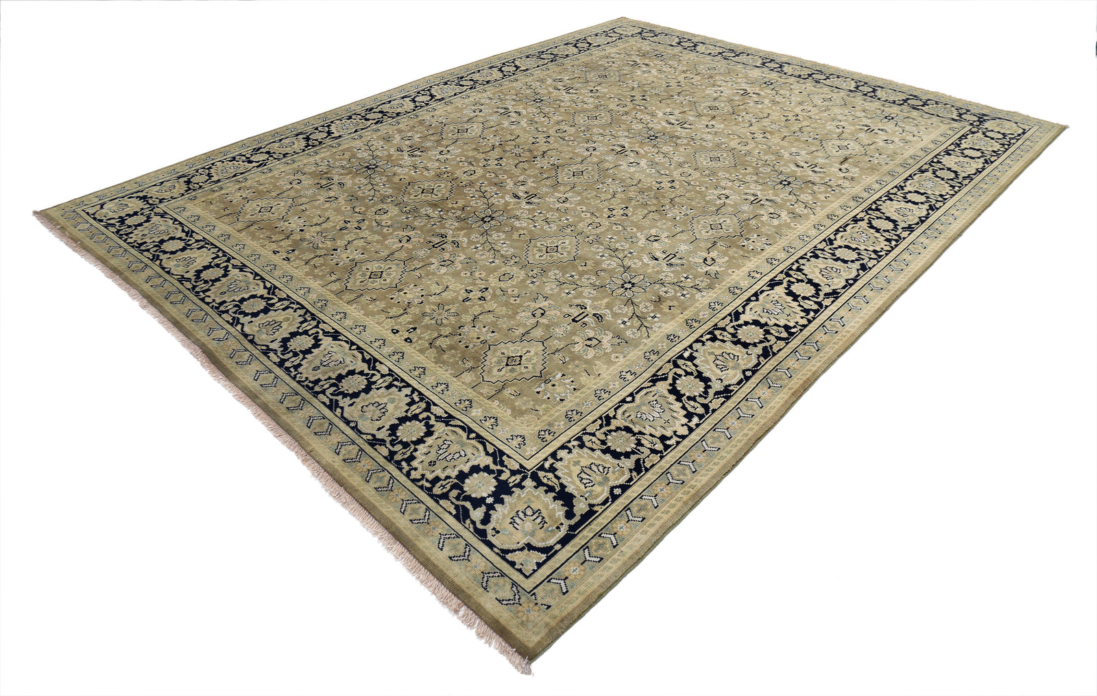 Hand Knotted Ziegler Wool Rug - 8'8'' x 11'7''