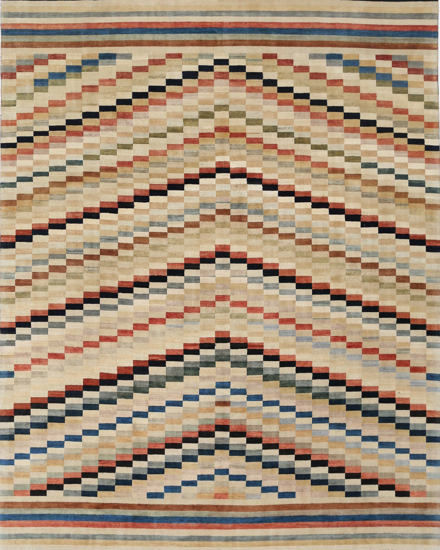 Hand Knotted Ziegler Wool Rug - 8'11'' x 11'11''