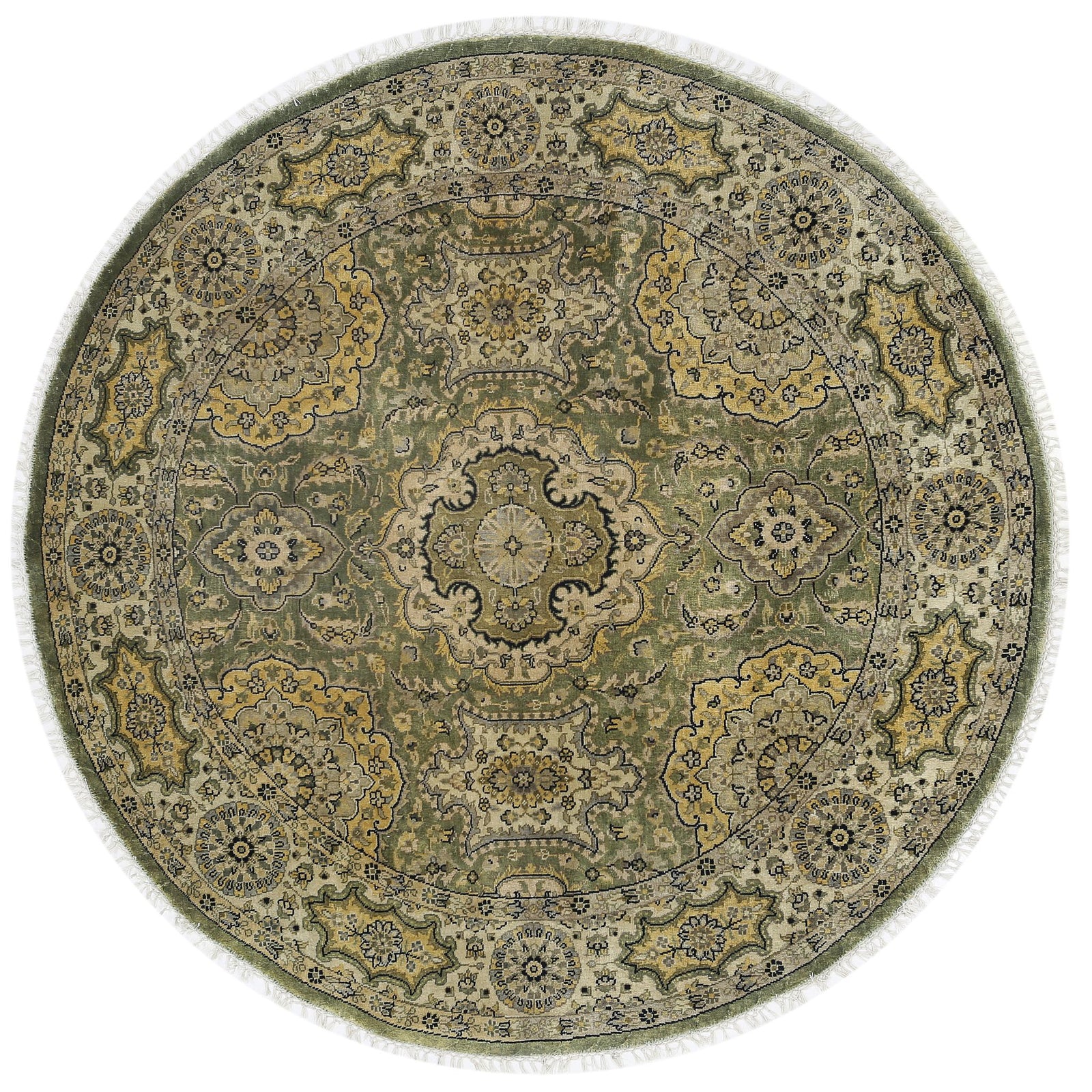 Hand Knotted Ziegler Wool Rug - 5'11'' x 6'3''