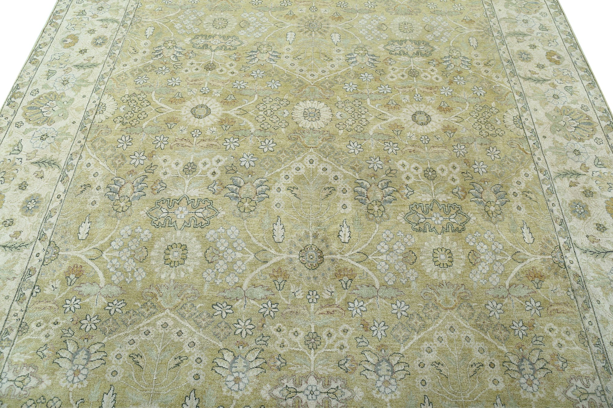 Hand Knotted Ziegler Wool Rug - 7'9'' x 9'9''