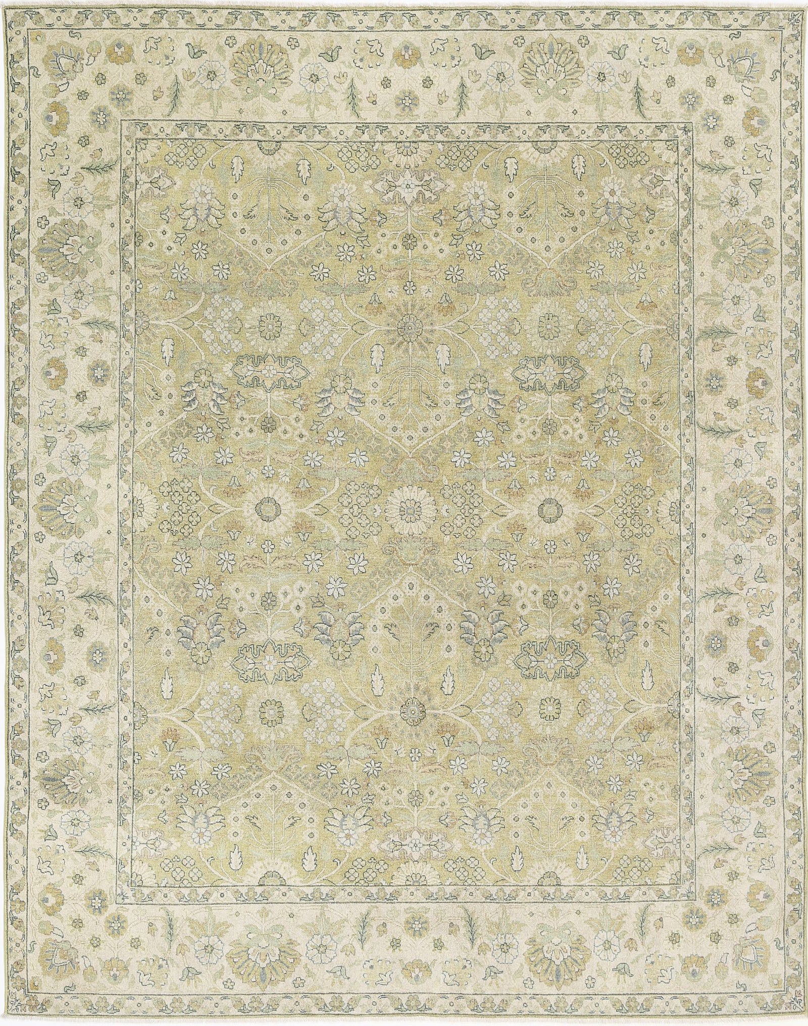 Hand Knotted Ziegler Wool Rug - 7'9'' x 9'9''