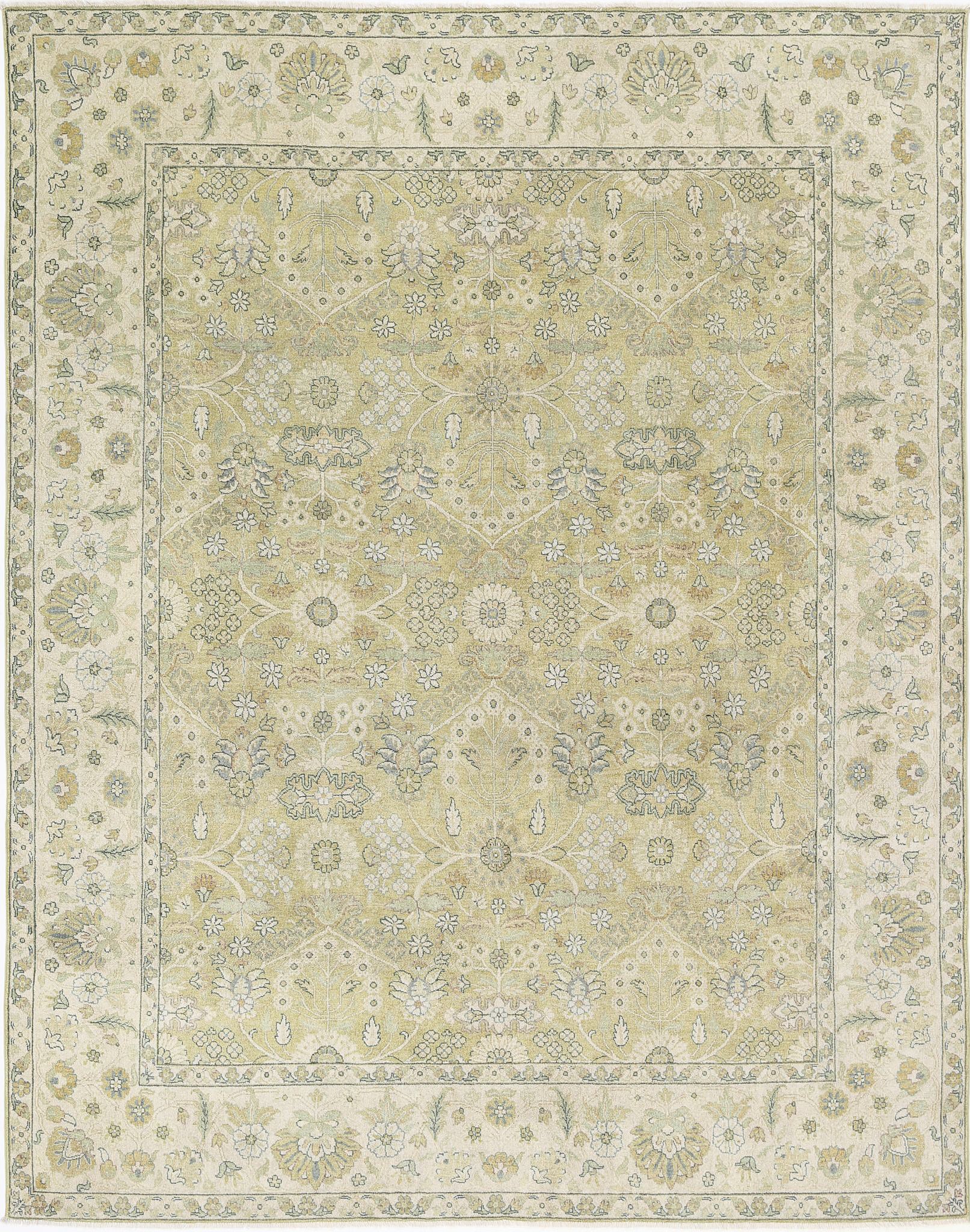 Hand Knotted Ziegler Wool Rug - 7'9'' x 9'9''