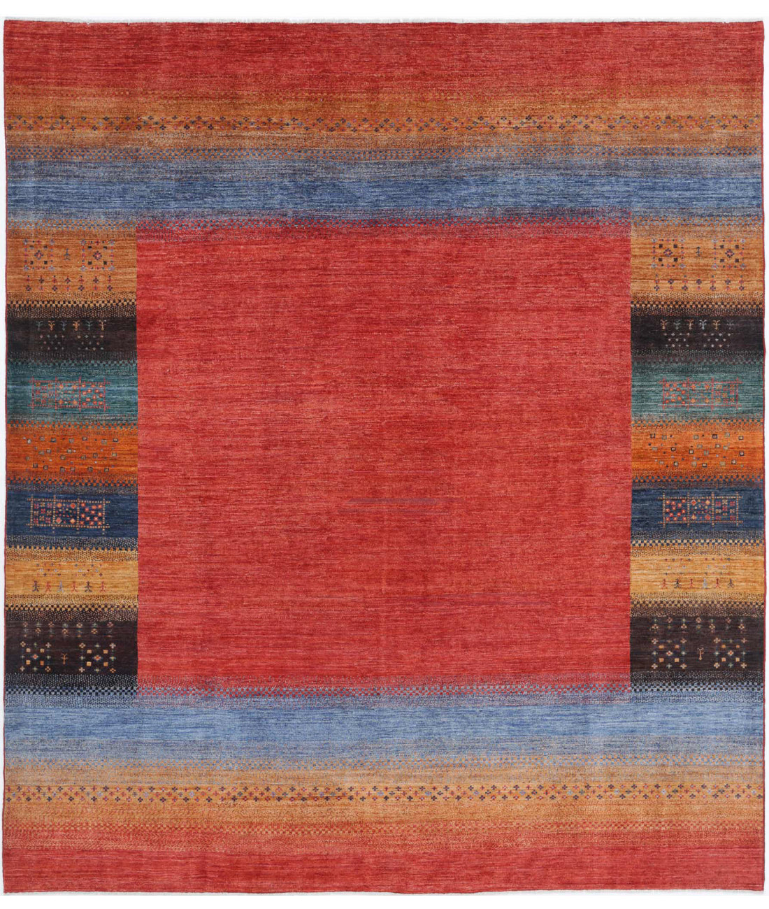 Hand Knotted Gabbeh Wool Rug - 8'4'' x 9'7''