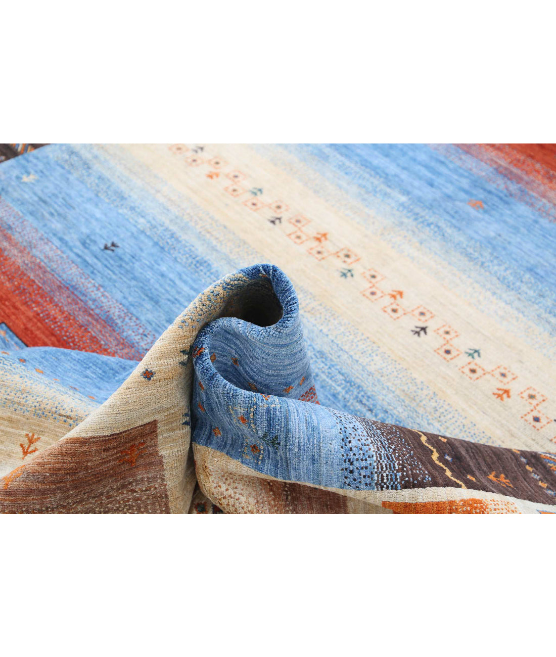 Hand Knotted Gabbeh Wool Rug - 8'2'' x 9'6'' 8'2'' x 9'6'' (245 X 285) / Multi / Multi