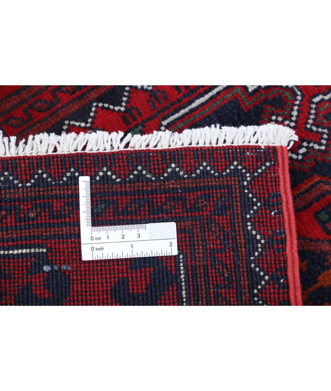 Hand Knotted Afghan Khamyab Wool Rug - 2'6'' x 10'0''