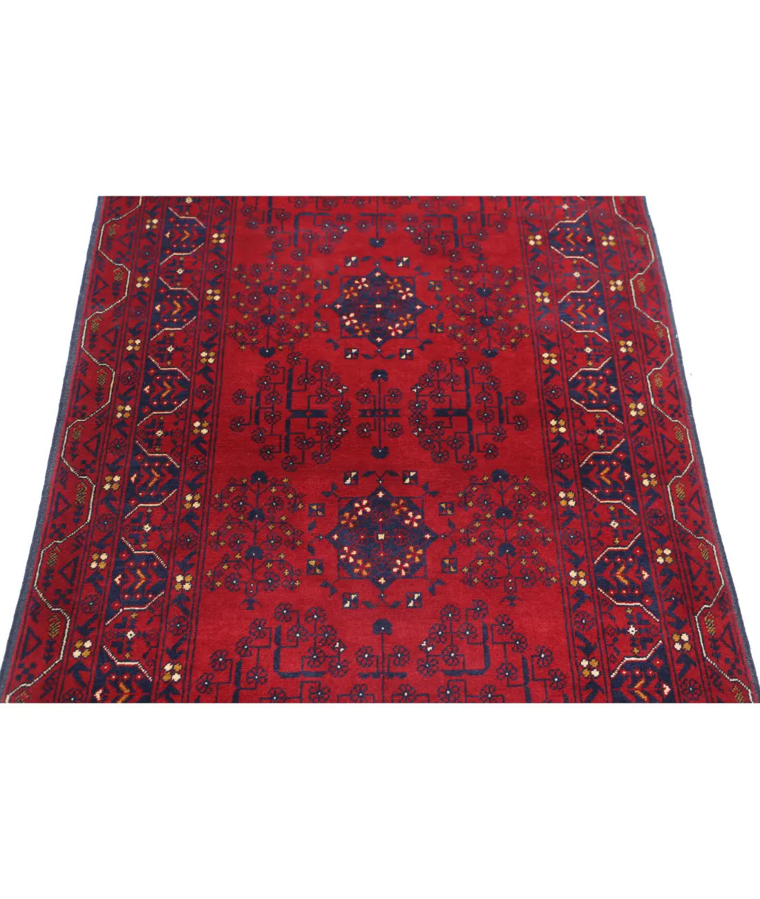 Hand Knotted Afghan Khamyab Wool Rug - 3'0'' x 4'7''