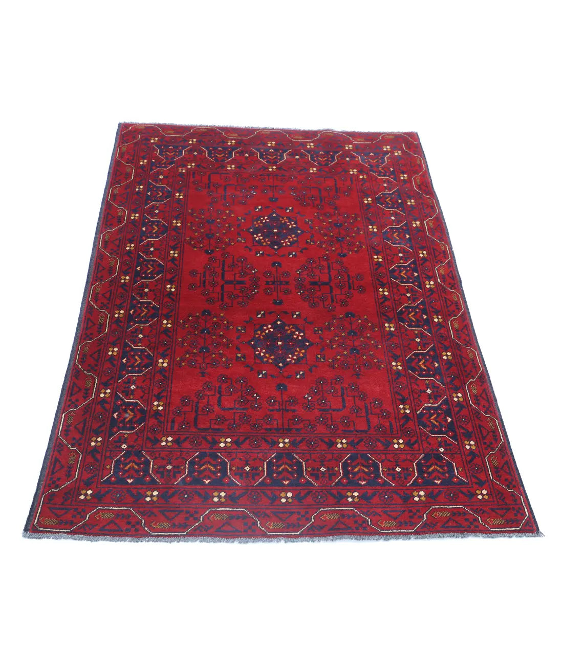 Hand Knotted Afghan Khamyab Wool Rug - 3'0'' x 4'7''