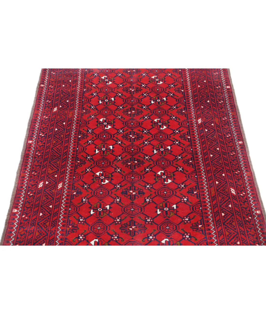 Hand Knotted Afghan Khamyab Wool Rug - 3'1'' x 4'9''