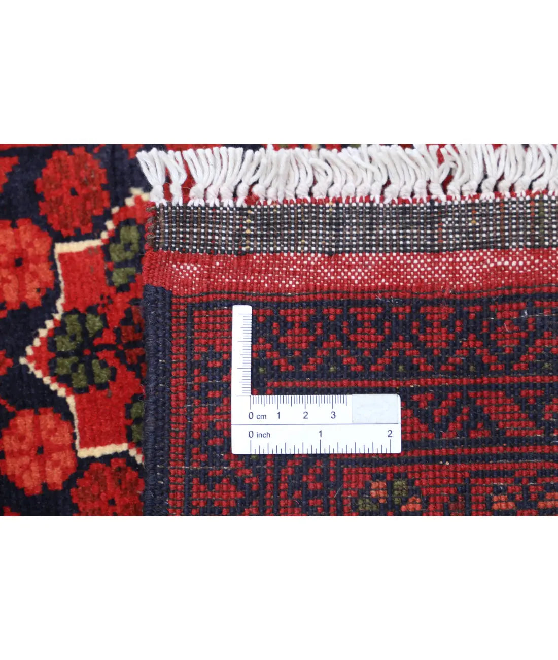 Hand Knotted Afghan Khamyab Wool Rug - 3'4'' x 4'9''