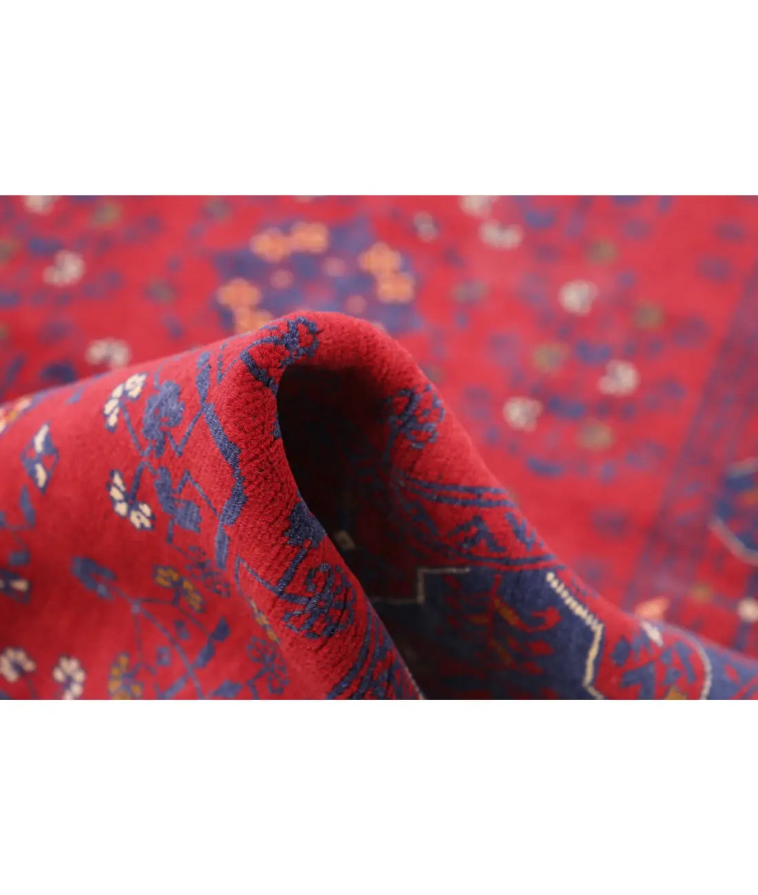 Hand Knotted Afghan Khamyab Wool Rug - 3'4'' x 4'9''